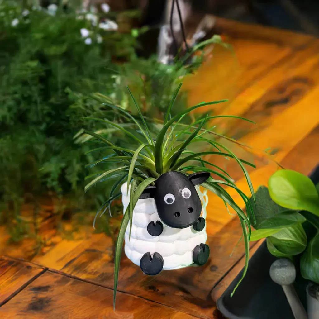 Adorable 3D Printed Sheep Planter -l Plant Pot for Succulents & Small Plants - Image 2