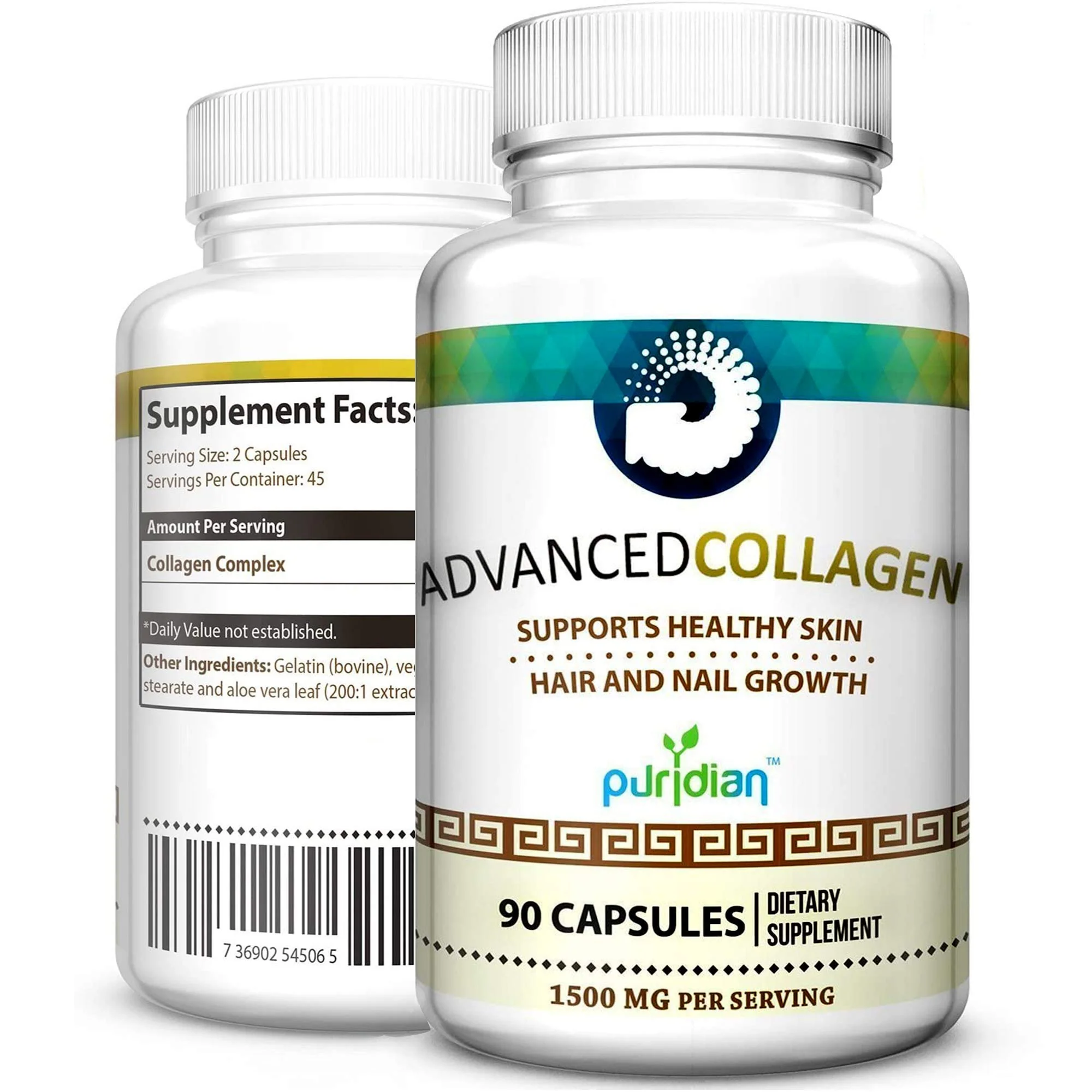 Advanced Collagen+ for Women β 90 Capsules (1500mg) Hydrolyzed Collagen for Skin, Hair & Nails