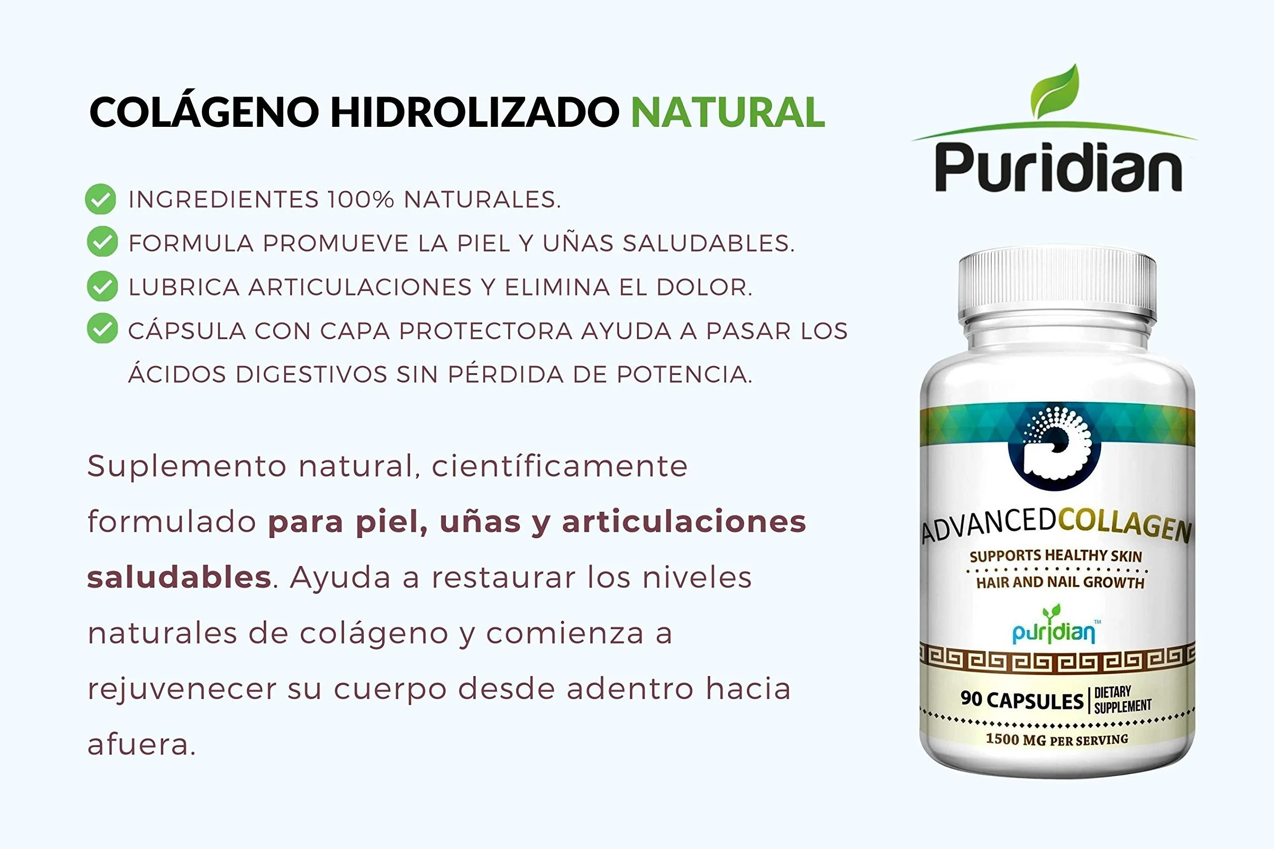 Advanced Collagen+ for Women β 90 Capsules (1500mg) Hydrolyzed Collagen for Skin, Hair & Nails - Image 3