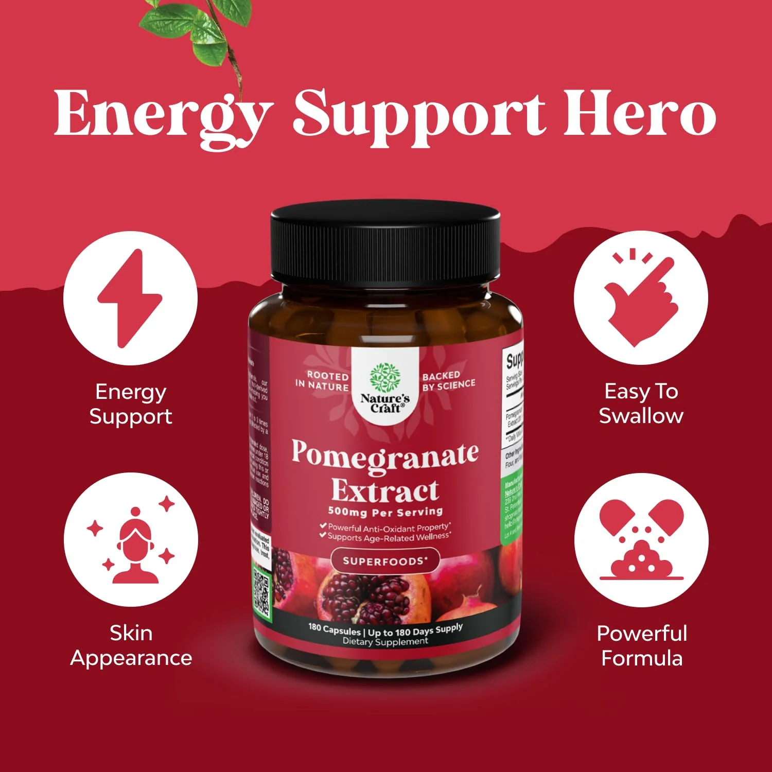 Advanced Pomegranate Supplement – Heart Health & Joint Support (180ct) | Reds Superfood - Image 3