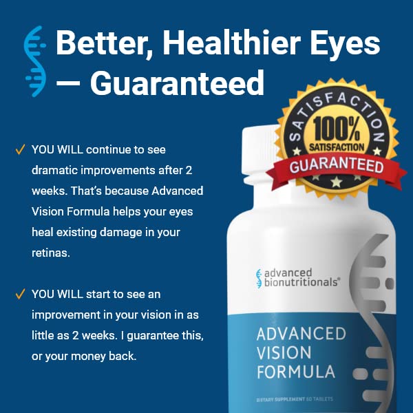 Advanced Vision Formula – Eye Vitamins with Lutein & Zeaxanthin | Gluten Free, Vegan (60 Tablets) - Image 7