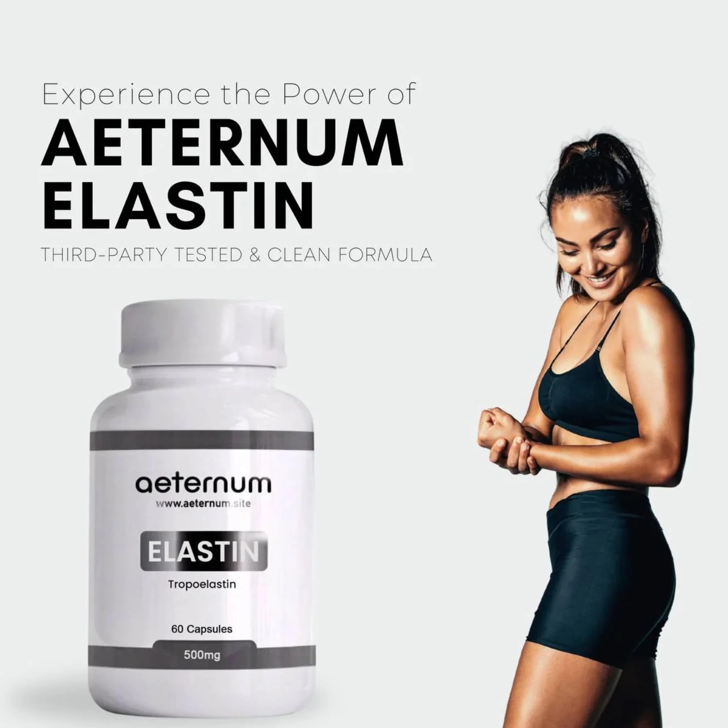 Aeternum Elastin 500mg Capsules – 180 Count | Marine Elastin for Skin Elasticity - Image 5