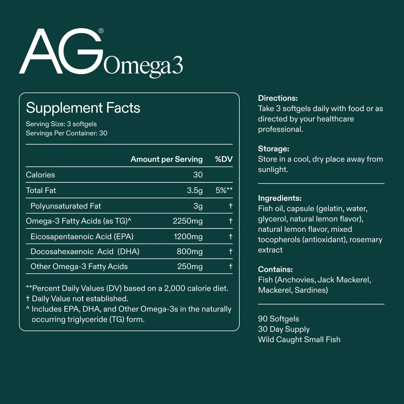 AG1 Omega3 Fish Oil Softgels – 2000mg EPA & DHA from Wild-Caught Fish | 90 Capsules | Athletic Greens - Image 4