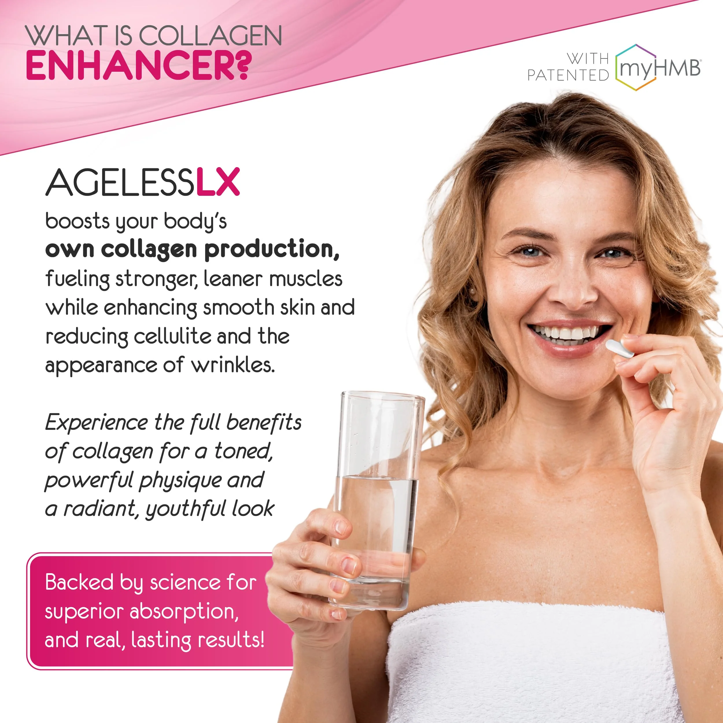 AgelessLX HMB Supplements for Women | Collagen Enhancer Capsules, Youthful Skin & Lean Muscle – Biotin, D3 & K2 | 60 Servings - Image 16