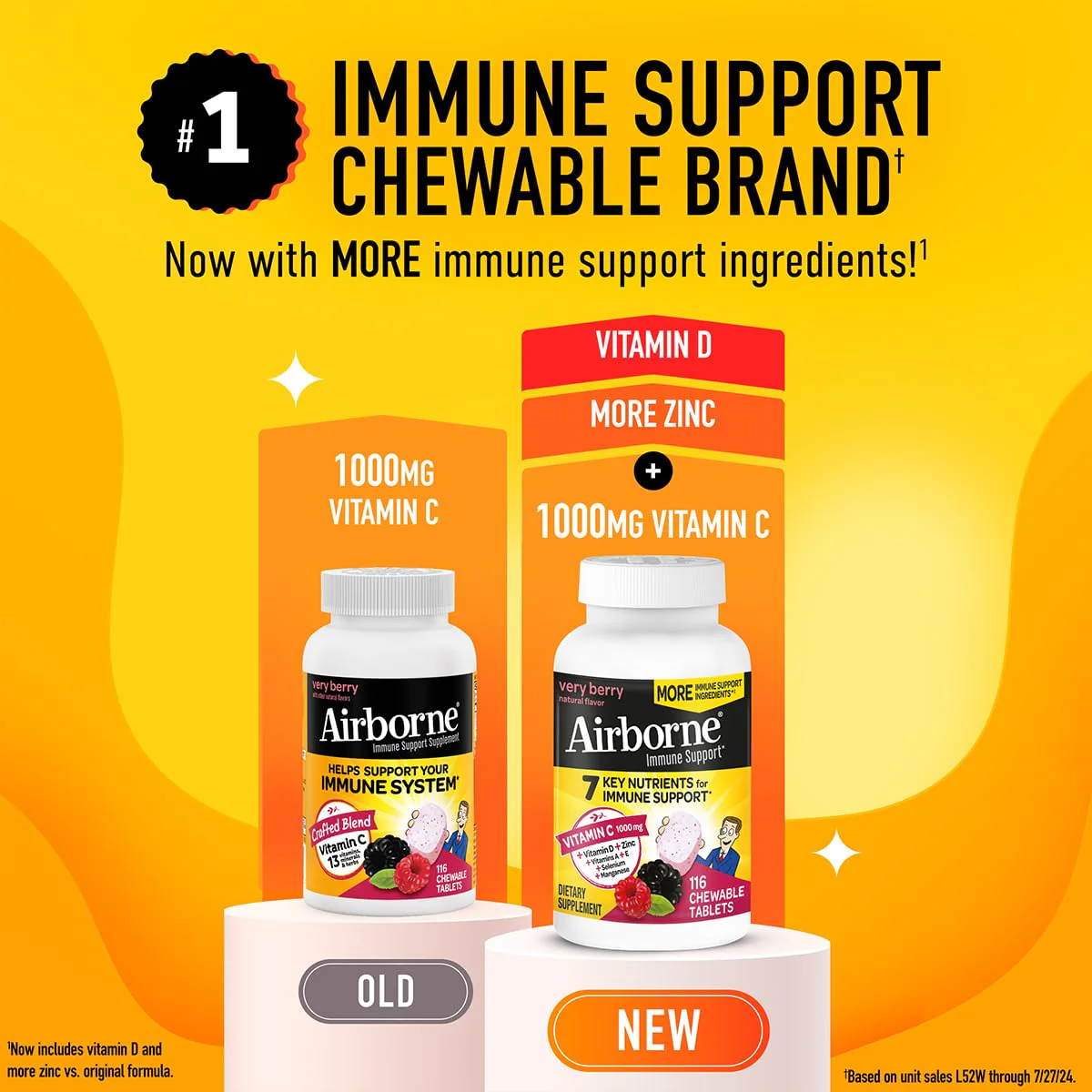 Airborne 1000mg Vitamin C + Zinc Immune Support Chewables – Very Berry, 116 Tablets (2 Pack) - Image 16