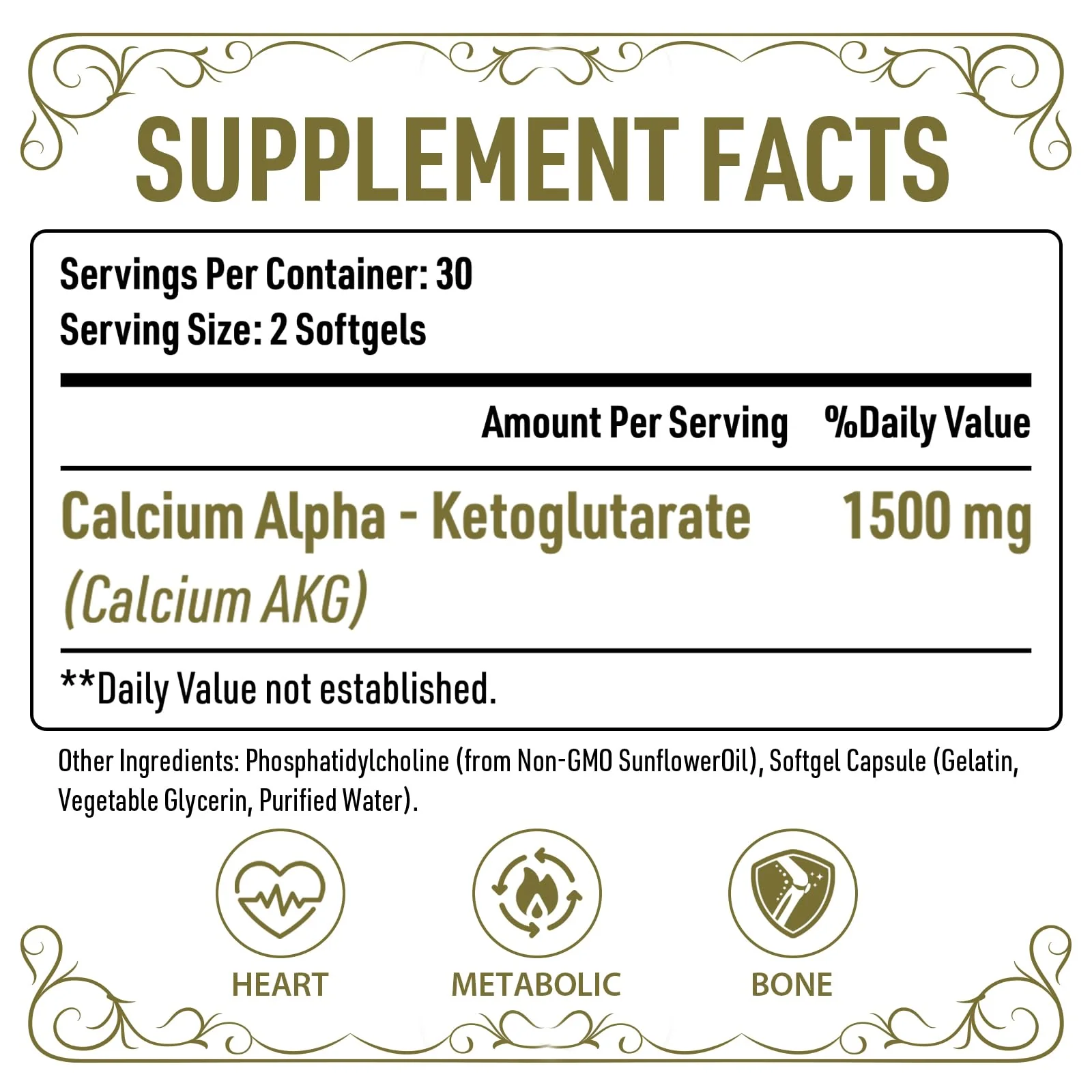 AJAXERRUE Liposomal Calcium AKG 1500 mg – Enhanced Absorption for Longevity & Metabolic Support | 60 Softgels - Image 10