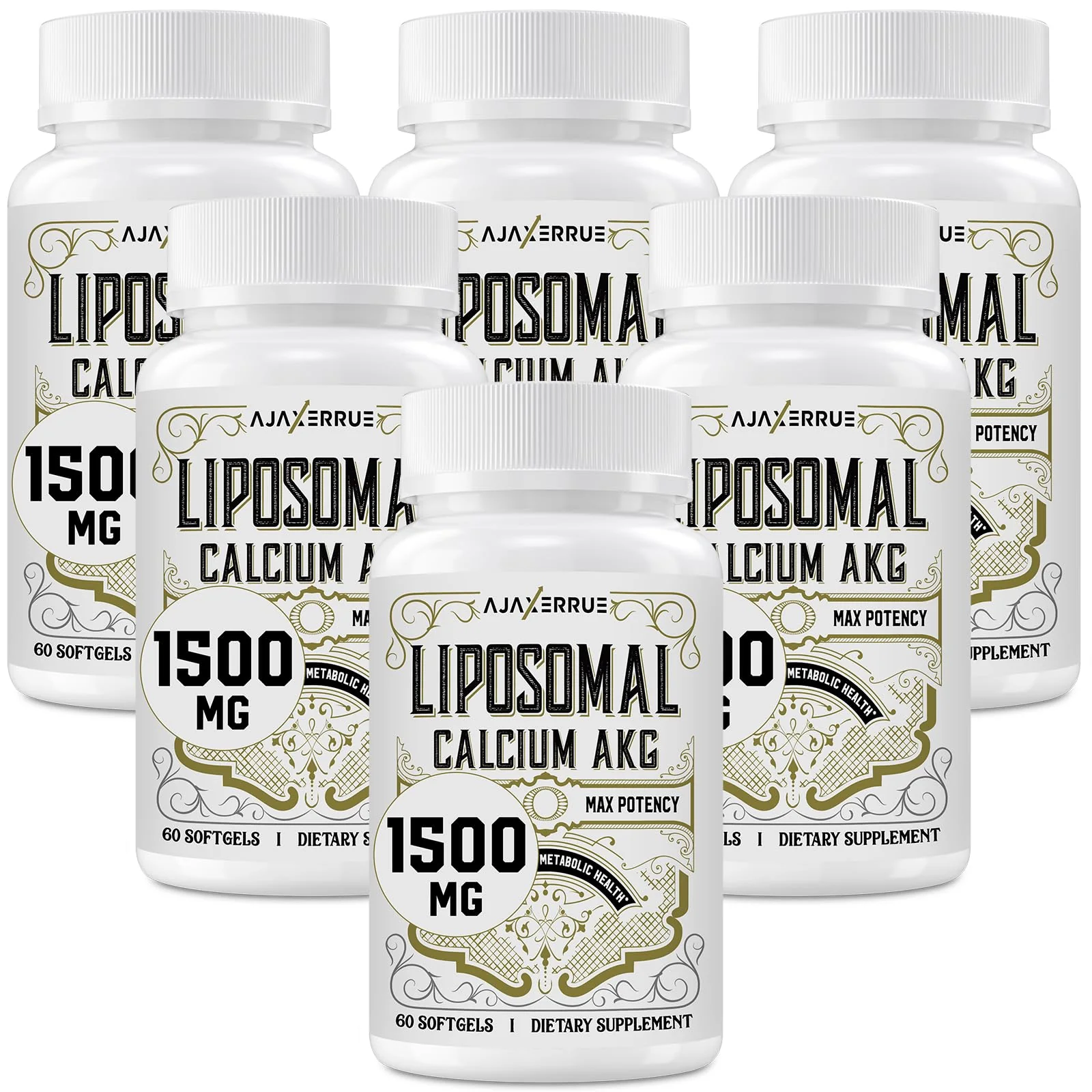 AJAXERRUE Liposomal Calcium AKG 1500 mg – Enhanced Absorption for Longevity & Metabolic Support | 60 Softgels - Image 9