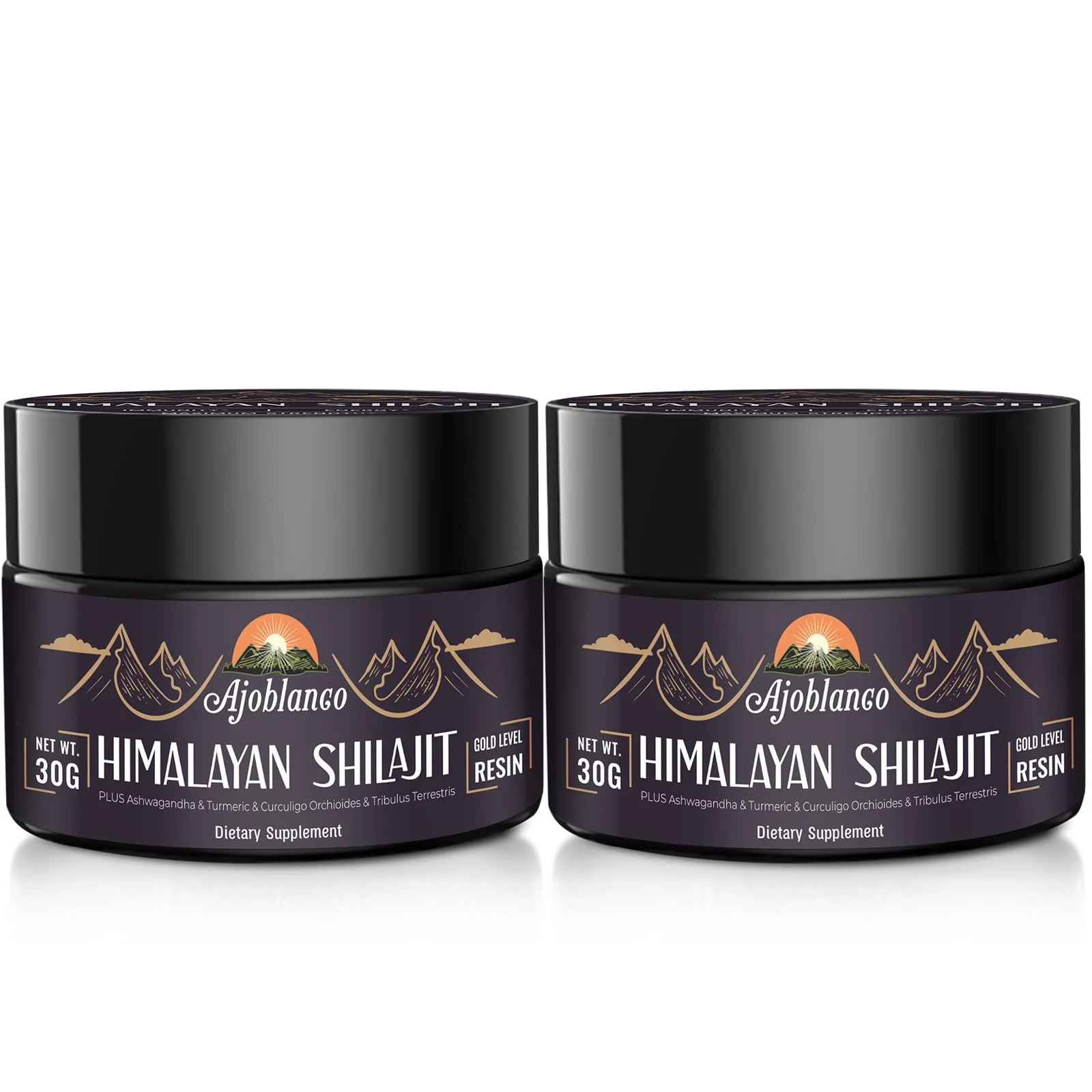 Ajoblanco 600mg Himalayan Shilajit Resin – Organic Ayurvedic Blend, Pack of 2 for Energy & Immunity