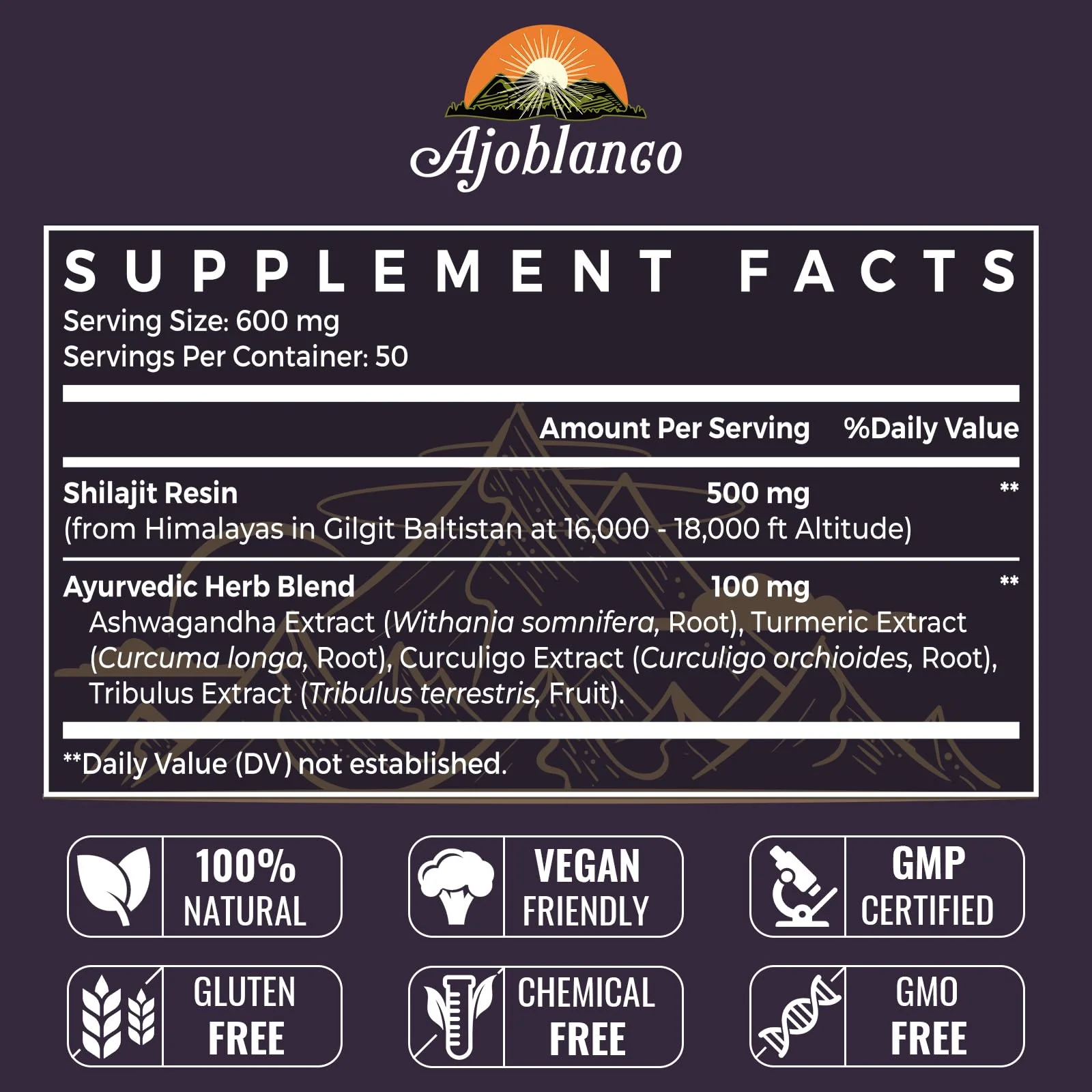 Ajoblanco 600mg Himalayan Shilajit Resin – Organic Ayurvedic Blend, Pack of 2 for Energy & Immunity - Image 9