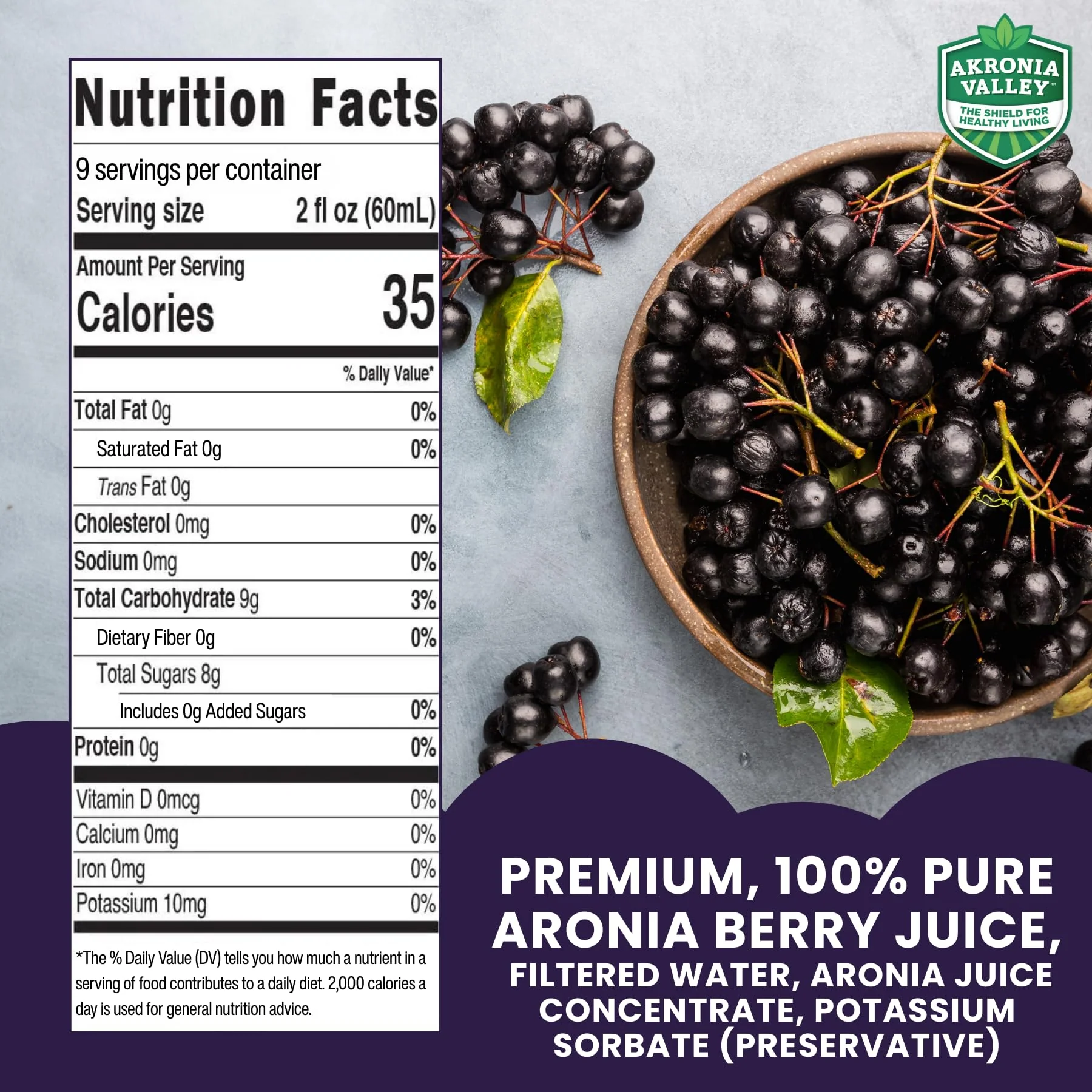 Akronia Valley 100% Aronia Berry Juice | 16 Fl Oz (Pack of 6) One Month Supply | Gluten Free Superfood Juice Drink - Image 4