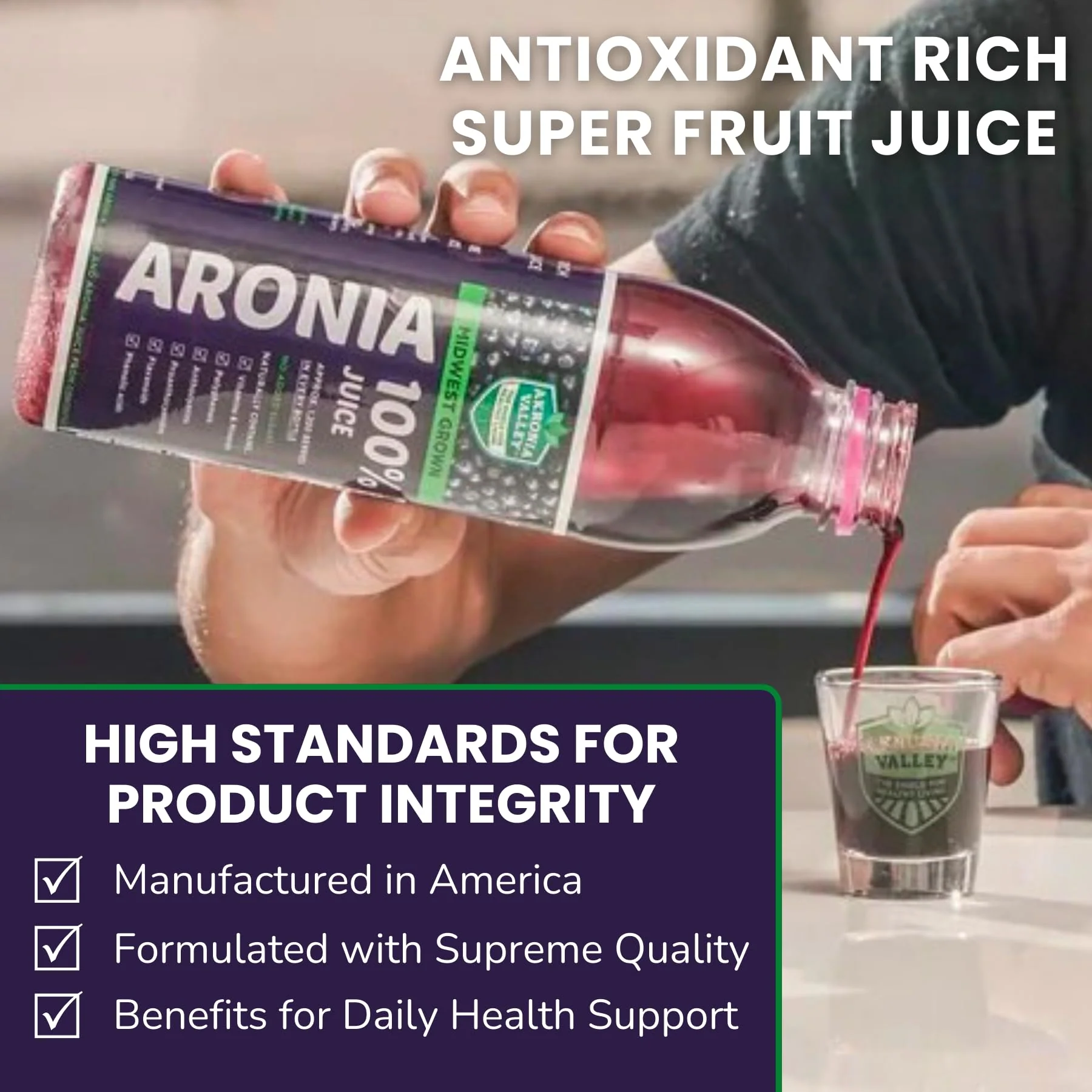 Akronia Valley 100% Aronia Berry Juice | 16 Fl Oz (Pack of 6) One Month Supply | Gluten Free Superfood Juice Drink - Image 7