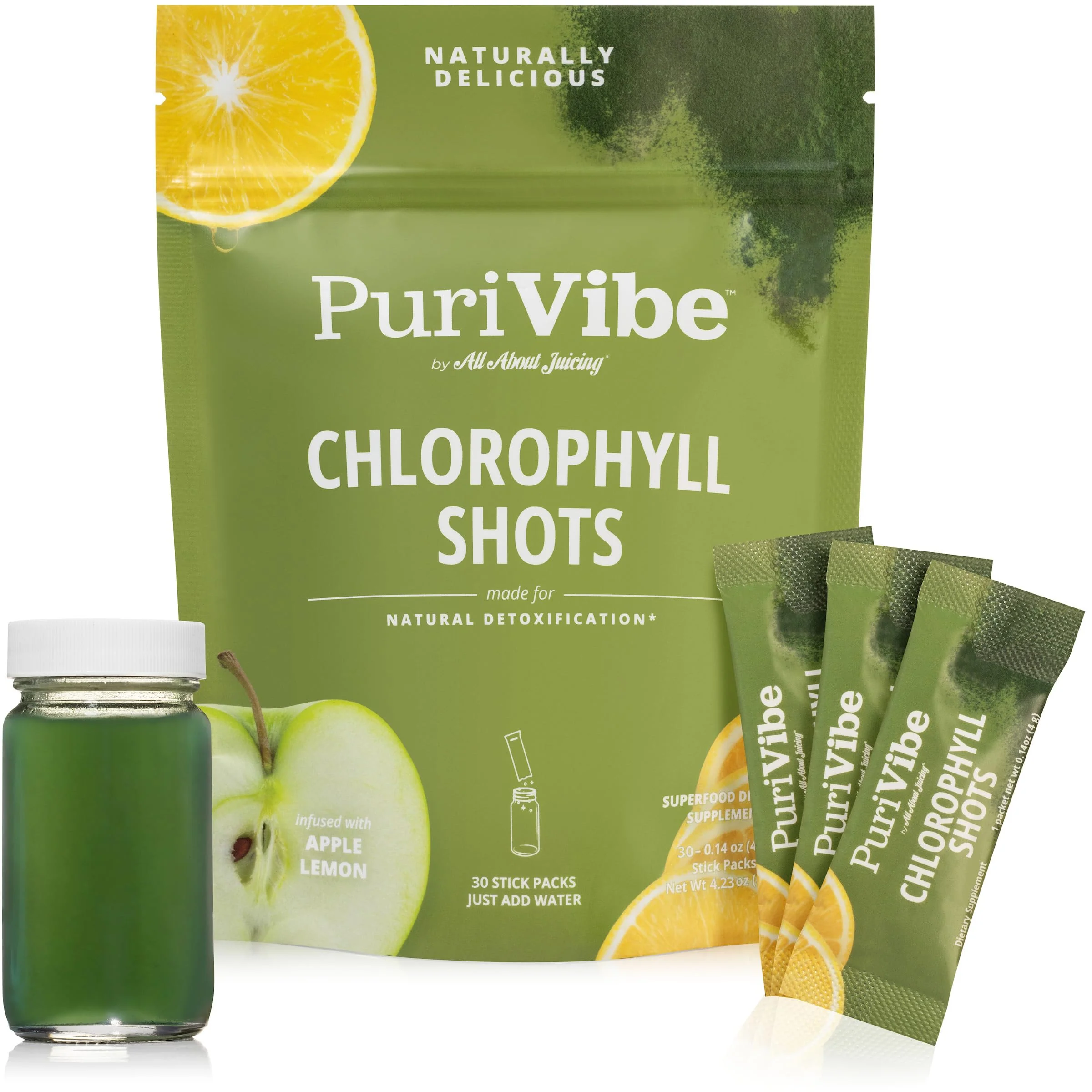 All About Juicing Chlorophyll Green Juice Shots – Clean Energy, Detox, Alkalize (30 Stick Packs) - Image 10