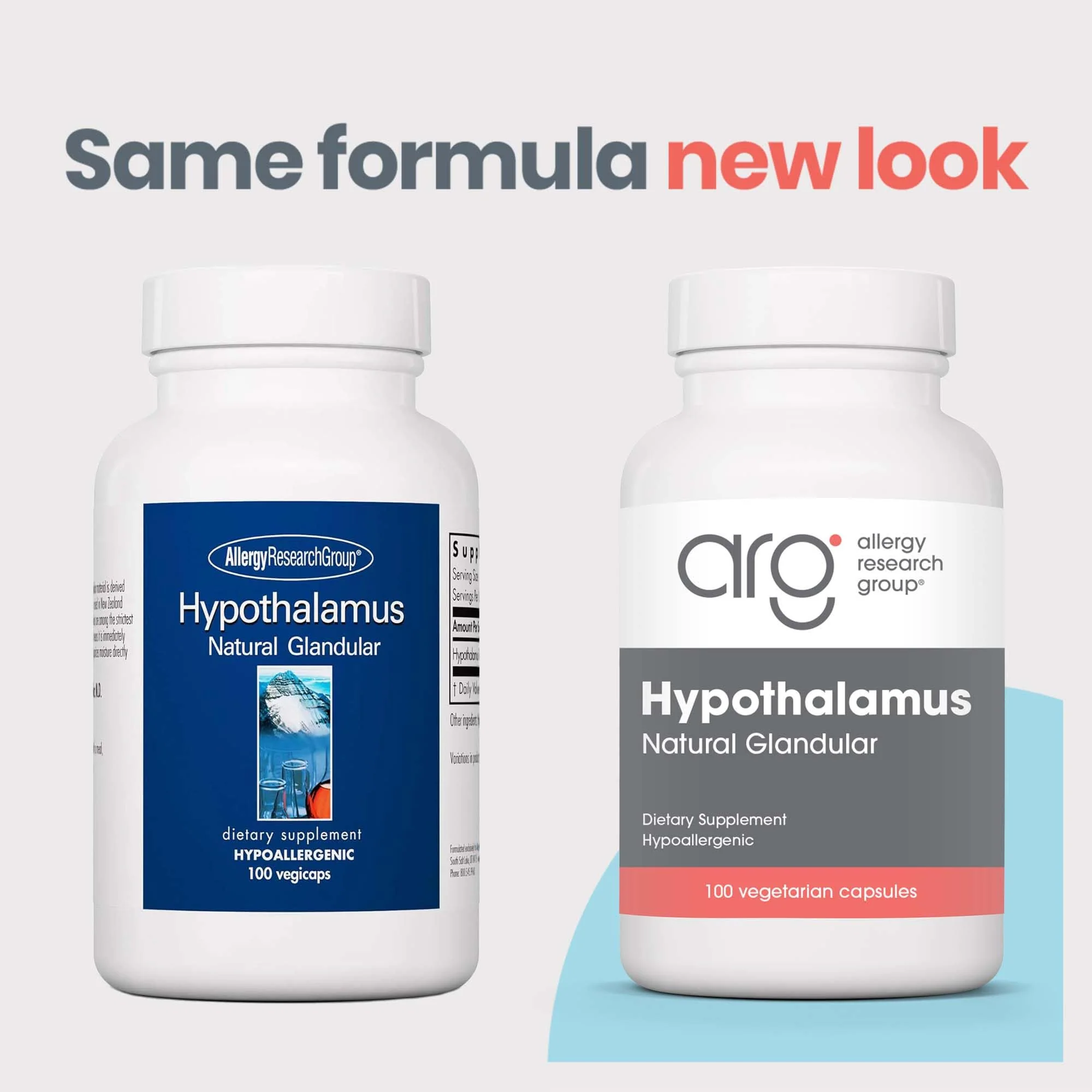 Allergy Research Group Hypothalamus Supplement - Endocrine & Adrenal Support, 500mg Bovine Glandular Vegicaps, 100 Count - Image 2
