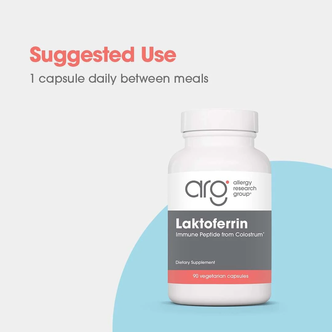 Allergy Research Group Laktoferrin Supplement - Lactoferrin 350mg, Bovine Colostrum, Immune Peptide, Iron, Vegicaps - 90 Count - Image 18