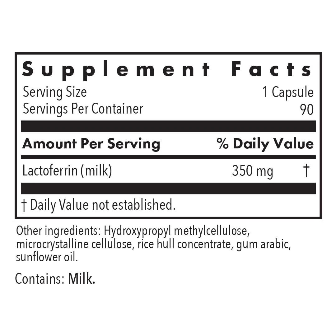 Allergy Research Group Laktoferrin Supplement - Lactoferrin 350mg, Bovine Colostrum, Immune Peptide, Iron, Vegicaps - 90 Count - Image 9