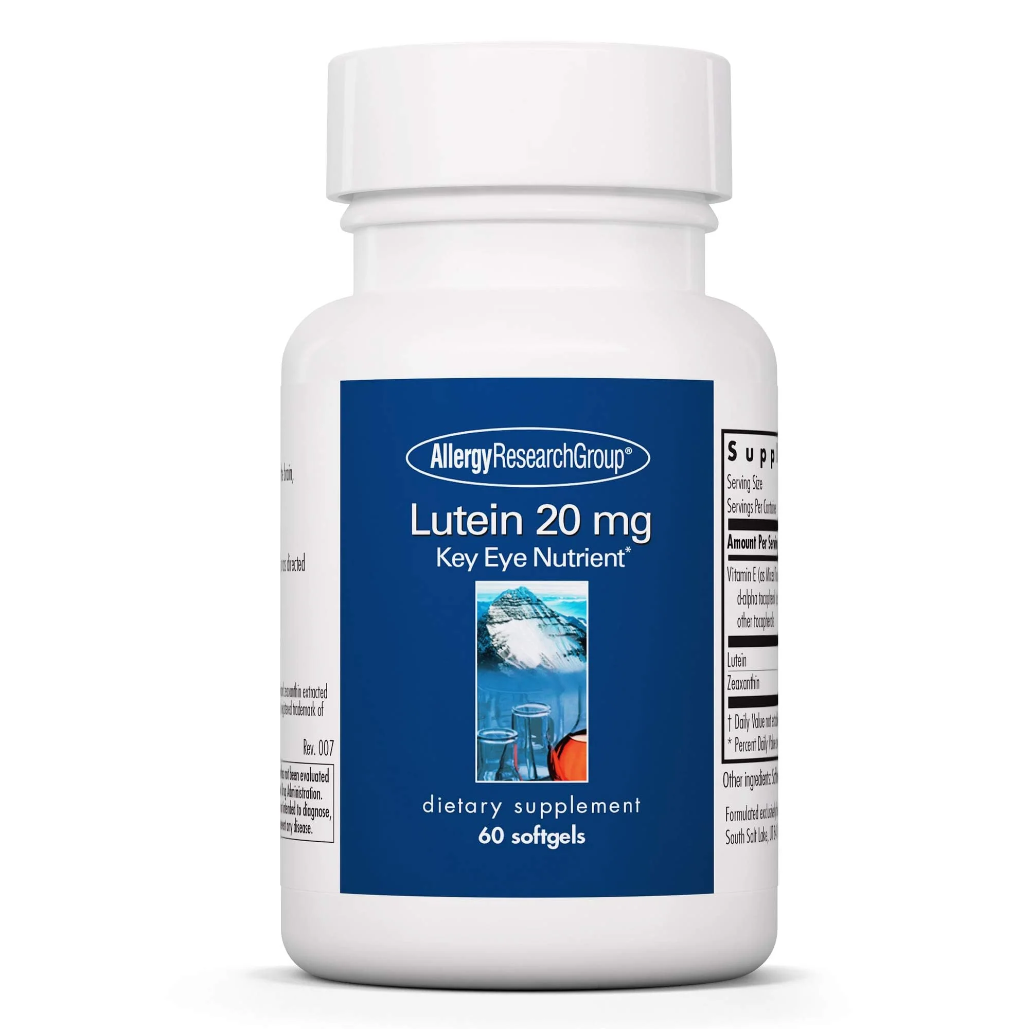 Allergy Research Group Lutein Supplement – 20mg Lutein & Zeaxanthin for Eye Health, 60 Count Softgels - Image 8