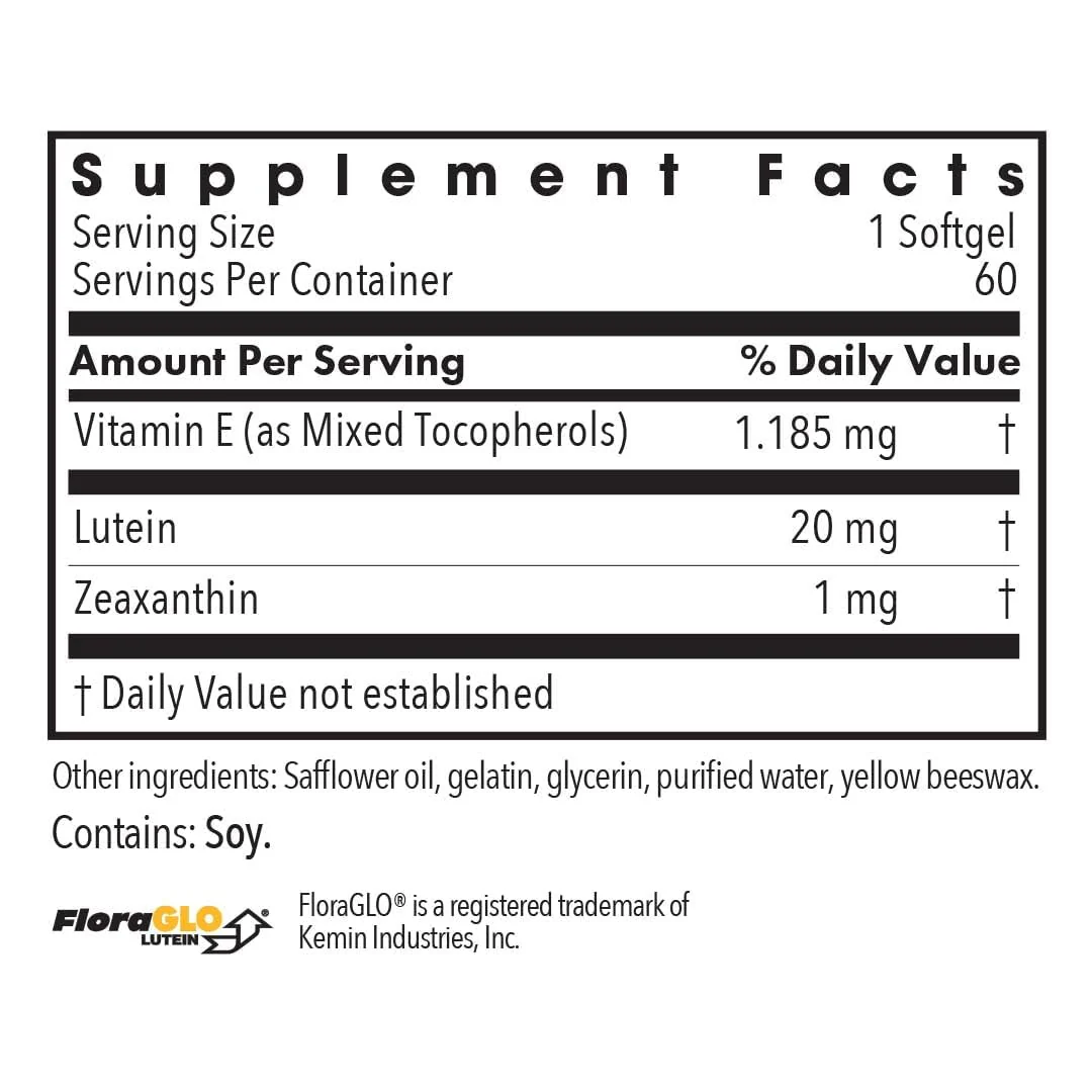 Allergy Research Group Lutein Supplement – 20mg Lutein & Zeaxanthin for Eye Health, 60 Count Softgels - Image 9