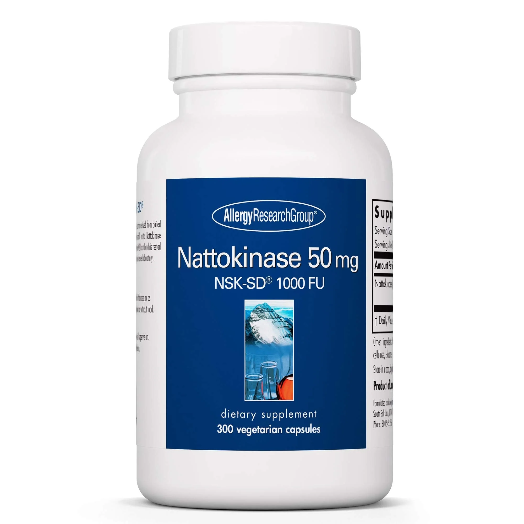 Allergy Research Group Nattokinase 50mg NSK-SD 1000 FU | Cardiovascular Support | 300 Count