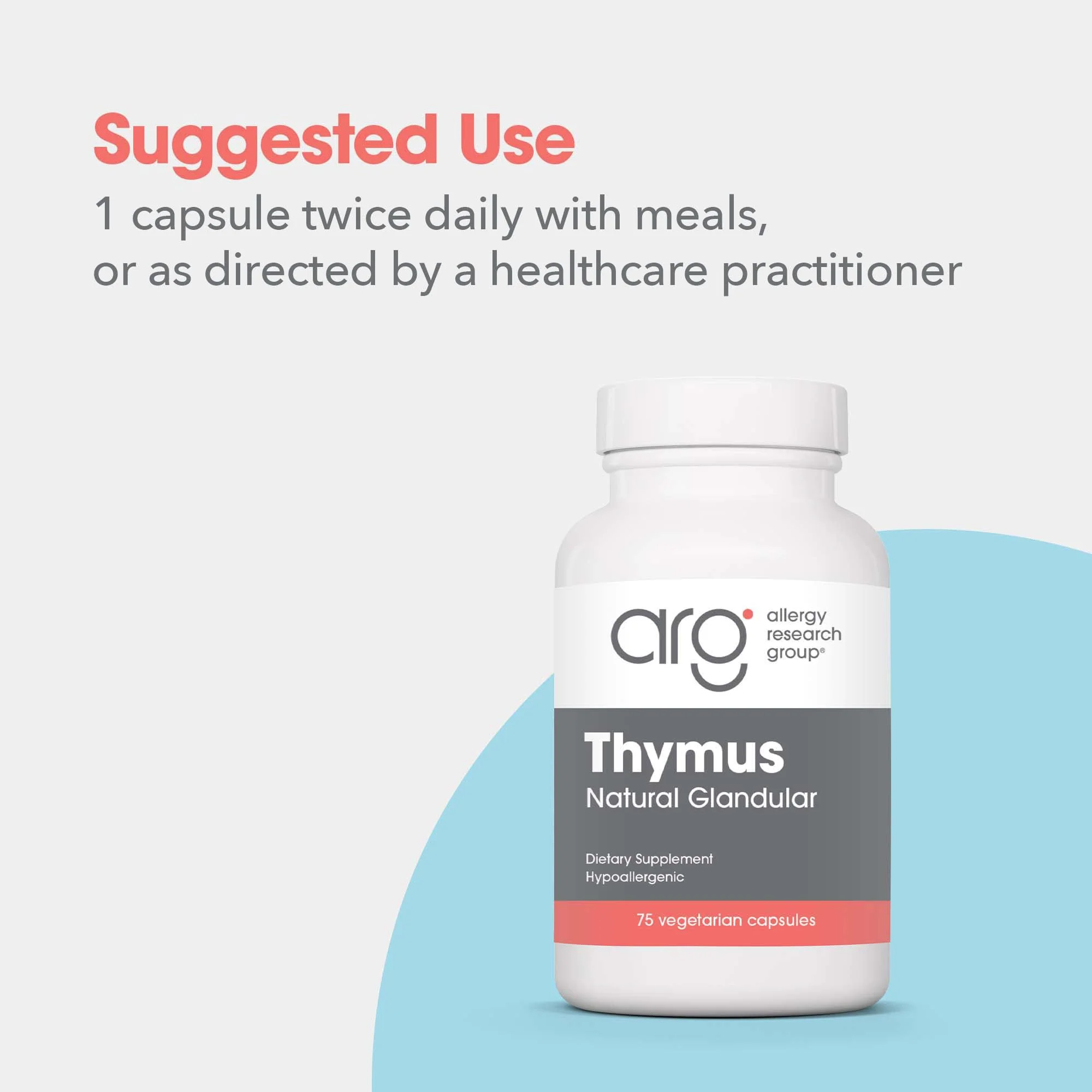 Allergy Research Group Thymus Glandular – 1000mg Ovine Thymus, Hypoallergenic, 75 Count - Image 7