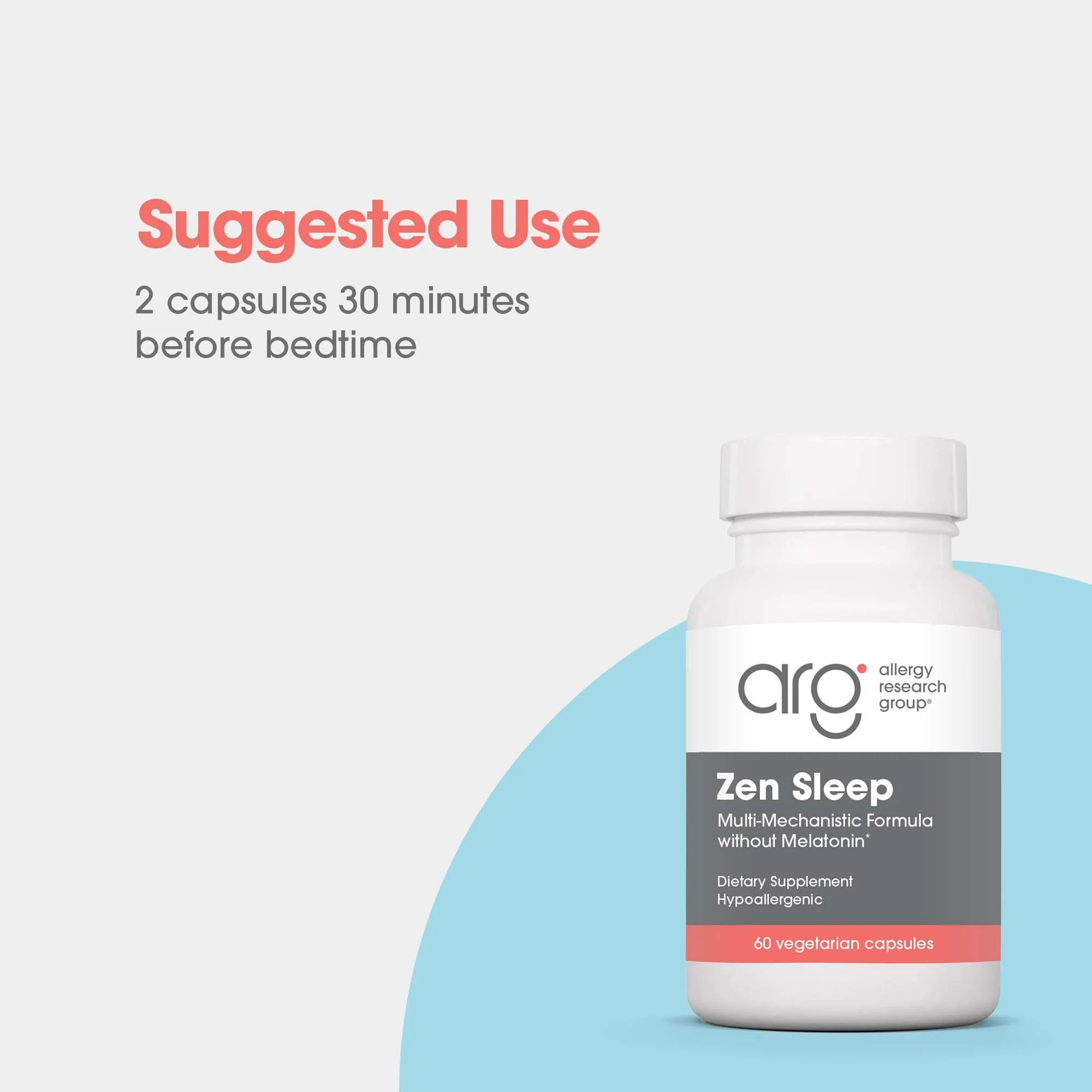 Allergy Research Group Zen Sleep – GABA L-Theanine Sleep Supplement with 5-HTP, P5P, and Vitamin B6 | 60 Vegetarian Capsules - Image 14