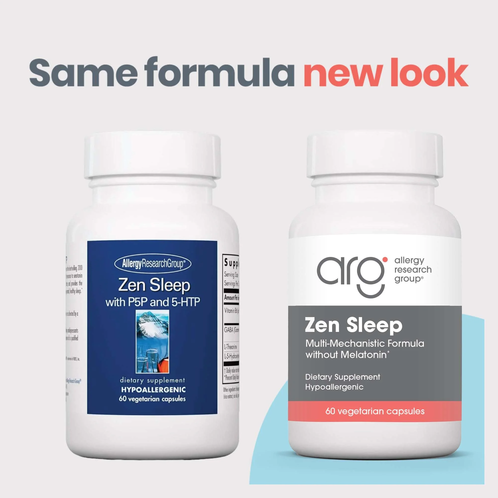 Allergy Research Group Zen Sleep – GABA L-Theanine Sleep Supplement with 5-HTP, P5P, and Vitamin B6 | 60 Vegetarian Capsules - Image 2
