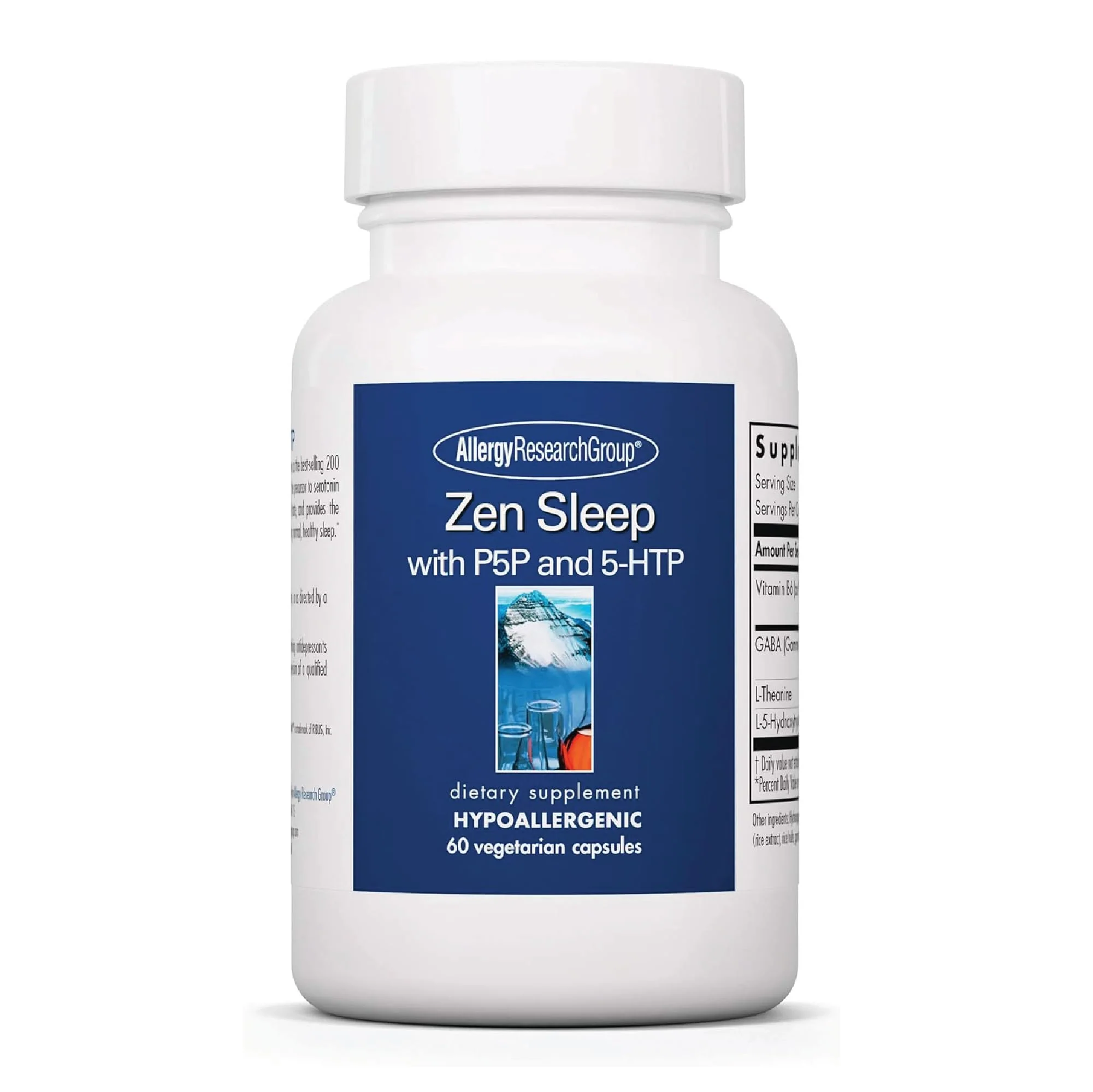 Allergy Research Group Zen Sleep – GABA L-Theanine Sleep Supplement with 5-HTP, P5P, and Vitamin B6 | 60 Vegetarian Capsules - Image 9