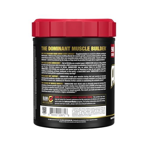 ALLMAX AminoCORE BCAA Blue Raspberry Powder – 945 g, 90 Servings, 8.18 g BCAAs per Serving, Sugar Free, Instantized + B Vitamins - Image 10