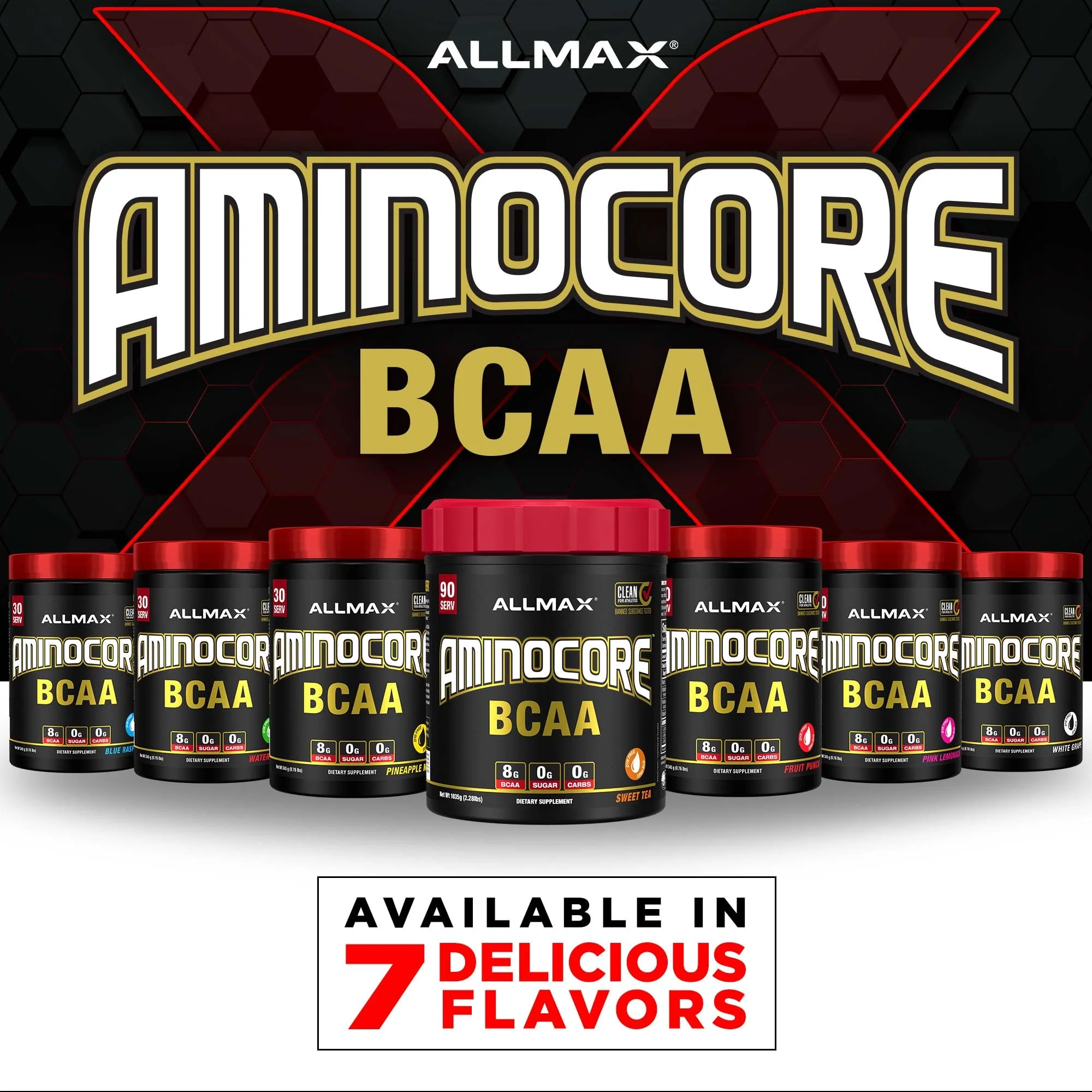 ALLMAX AminoCORE BCAA Blue Raspberry Powder – 945 g, 90 Servings, 8.18 g BCAAs per Serving, Sugar Free, Instantized + B Vitamins - Image 14