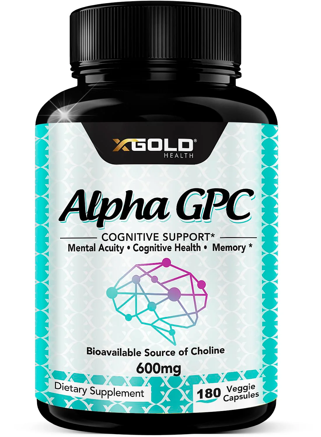Alpha GPC Choline Supplement 600mg | 180 Veggie Capsules | High-Purity, Bioavailable Nootropic | X Gold Health - Image 8
