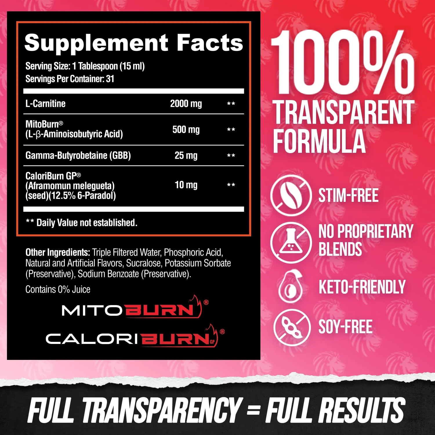 ALPHA LION Burn2O Liquid L-Carnitine 2000mg – Premium Fat Burner & Pre-Workout for Men & Women | ShredBerry - Image 7
