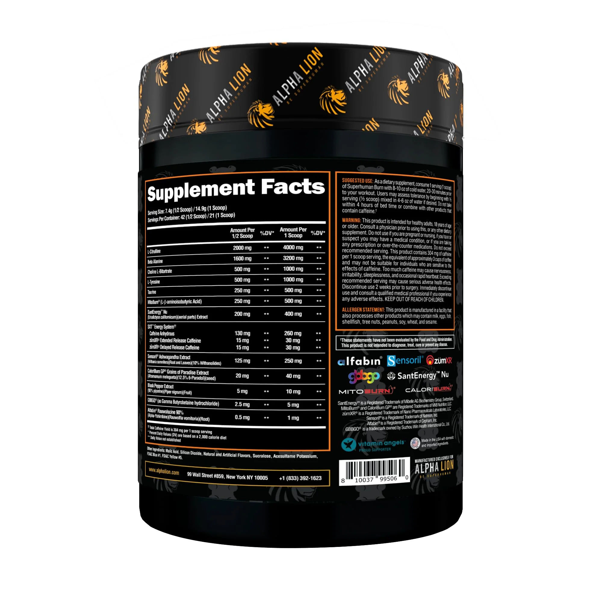 ALPHA LION Superhuman Burn – 2-in-1 Metabolism Booster Pre Workout & Thermogenic Fat Burner for Men – Sour Gummy Bear, 21 Servings - Image 11