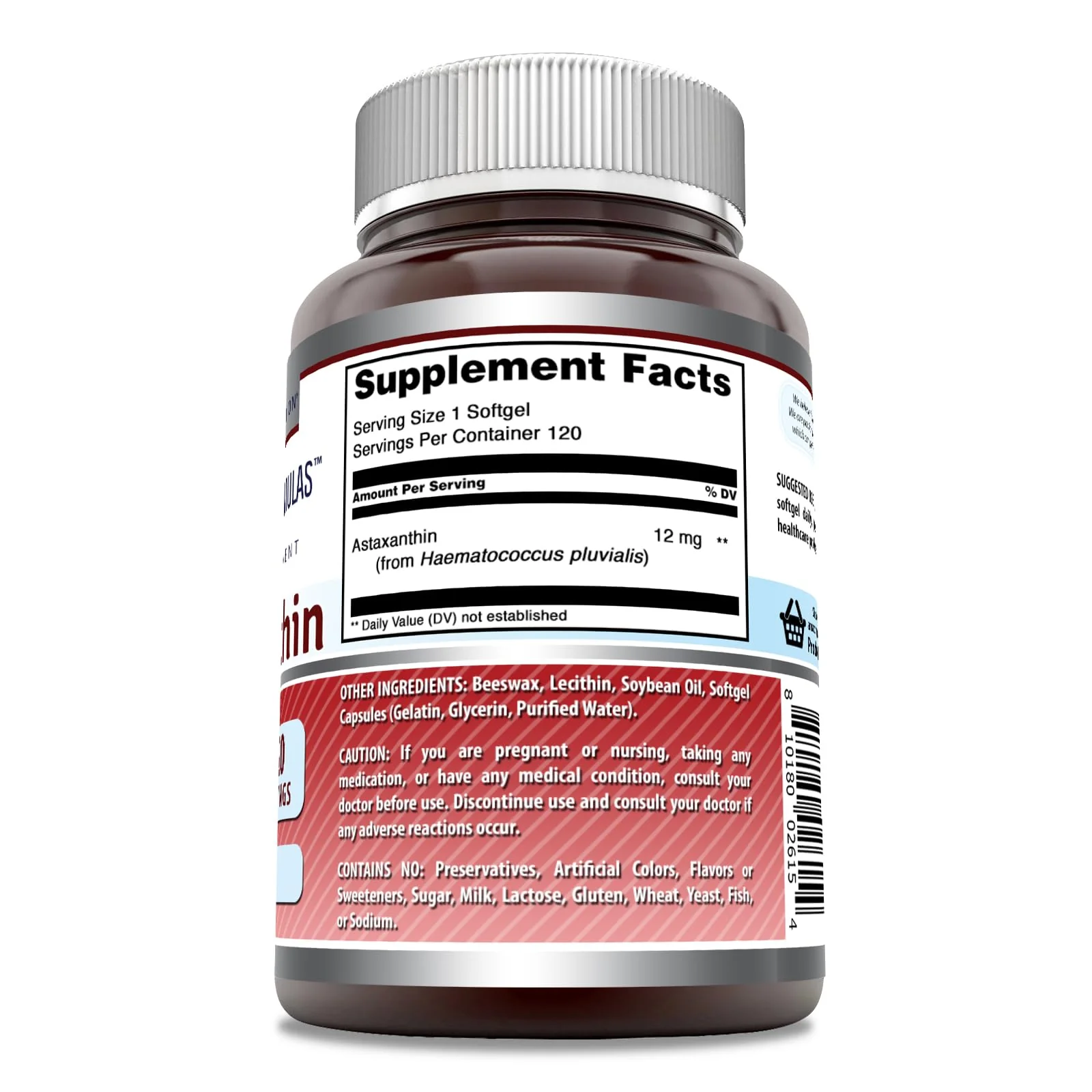Amazing Formulas Astaxanthin 12mg Softgels - Non-GMO, Gluten Free (120 Count, 3-Pack) - Image 2