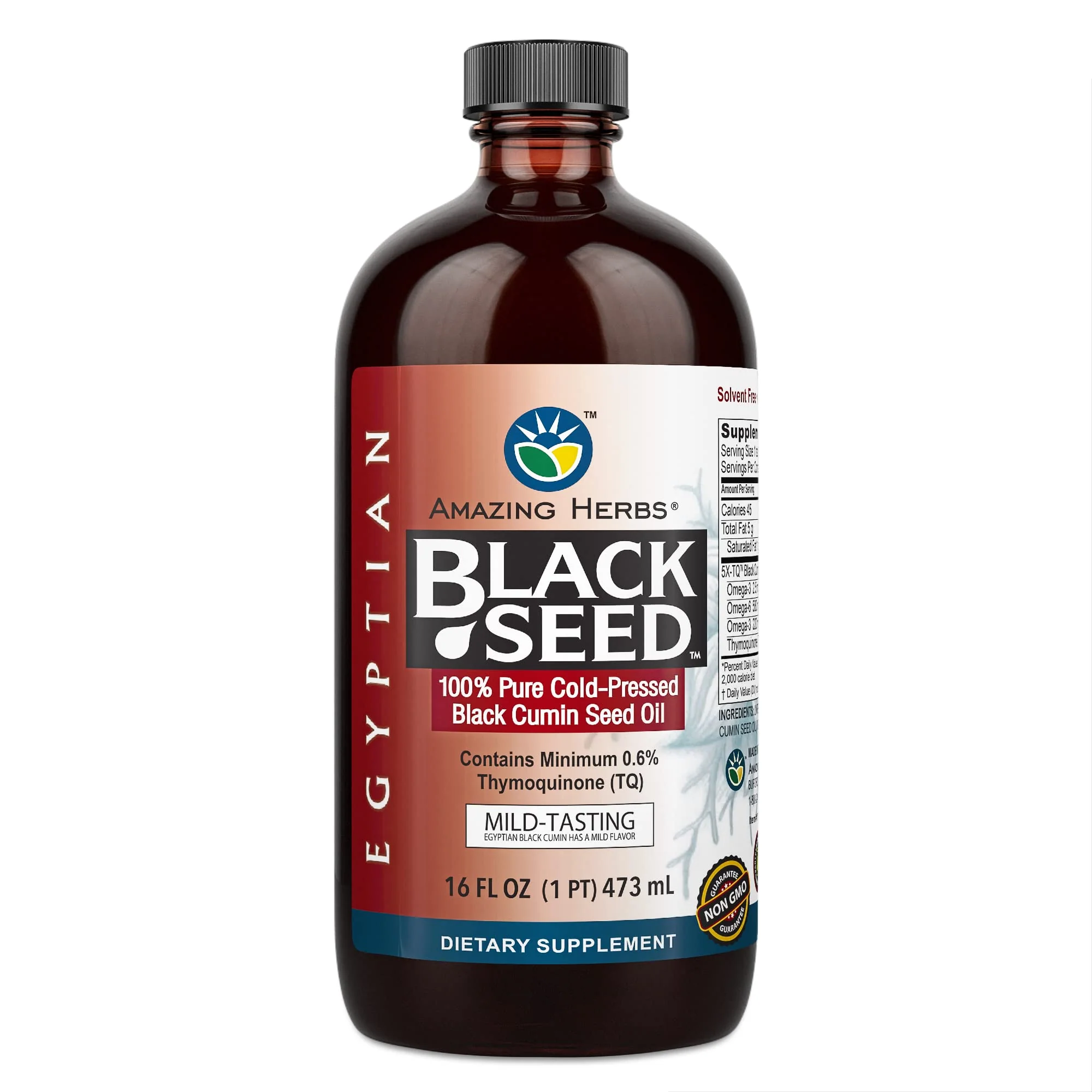 Amazing Herbs Egyptian Black Seed Oil - Gluten Free, Non-GMO, Cold-Pressed Nigella Sativa 16 oz - Image 8