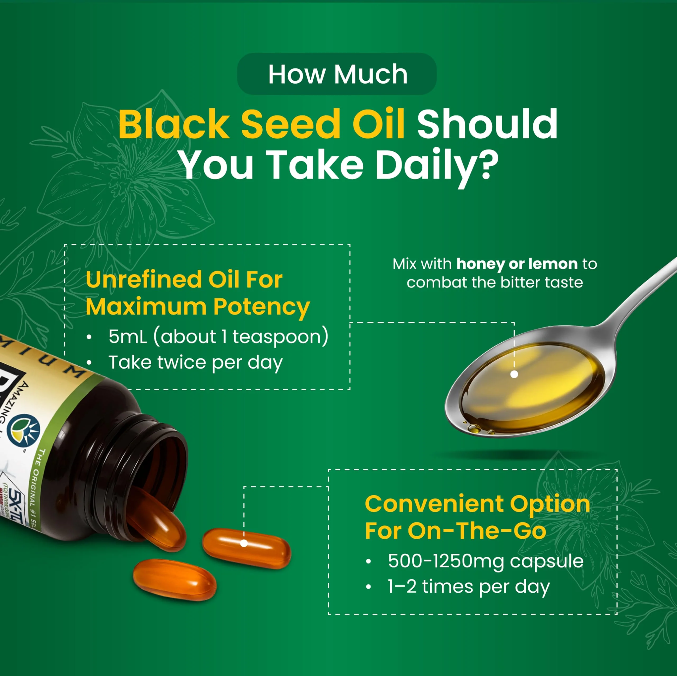 Amazing Herbs Premium Black Seed Oil – 16 fl oz (Pack of 2) | Nigella Sativa, Digestive & Immune Support - Image 13