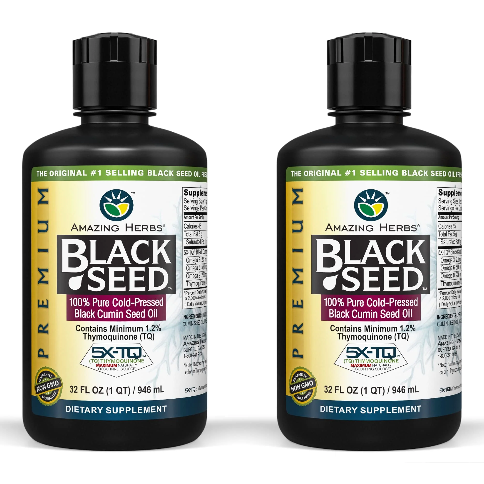 Amazing Herbs Premium Black Seed Oil – Cold-Pressed Nigella Sativa, 32 oz (Pack of 2) - Image 8
