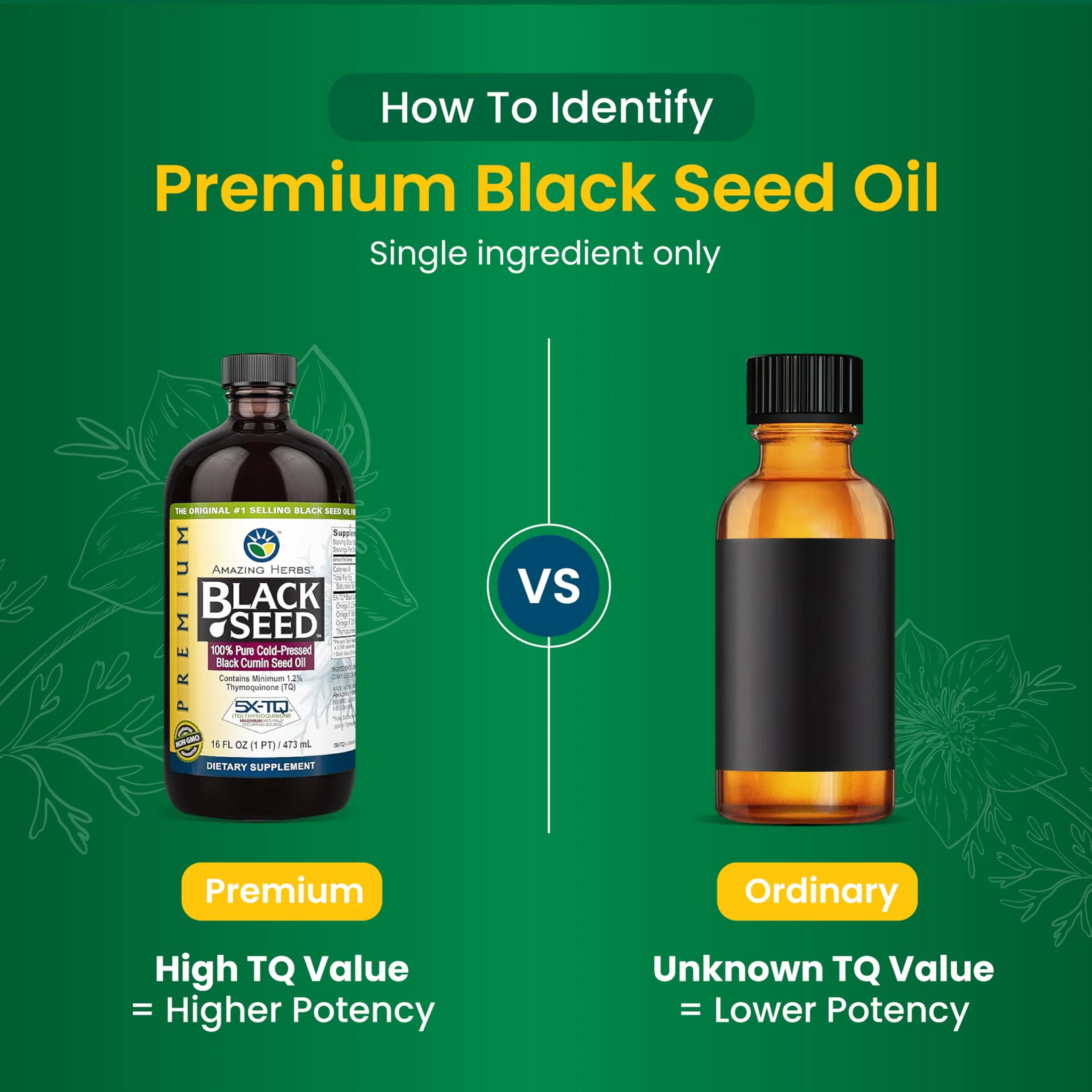 Amazing Herbs Premium Black Seed Oil – Cold-Pressed Nigella Sativa for Digestive Health, Immune Support, Brain Function, and Joint Mobility | 16 Fl Oz - Image 2
