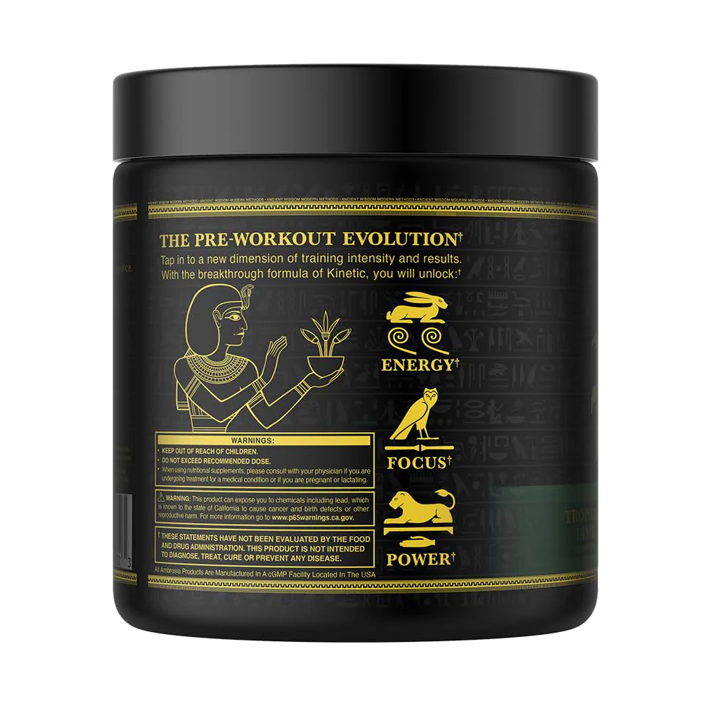 Ambrosia Kinetic - Organic Pre Workout Powder | Tropical Lime | Mushroom-Enhanced Nootropic Formula | 24 Servings - Image 4