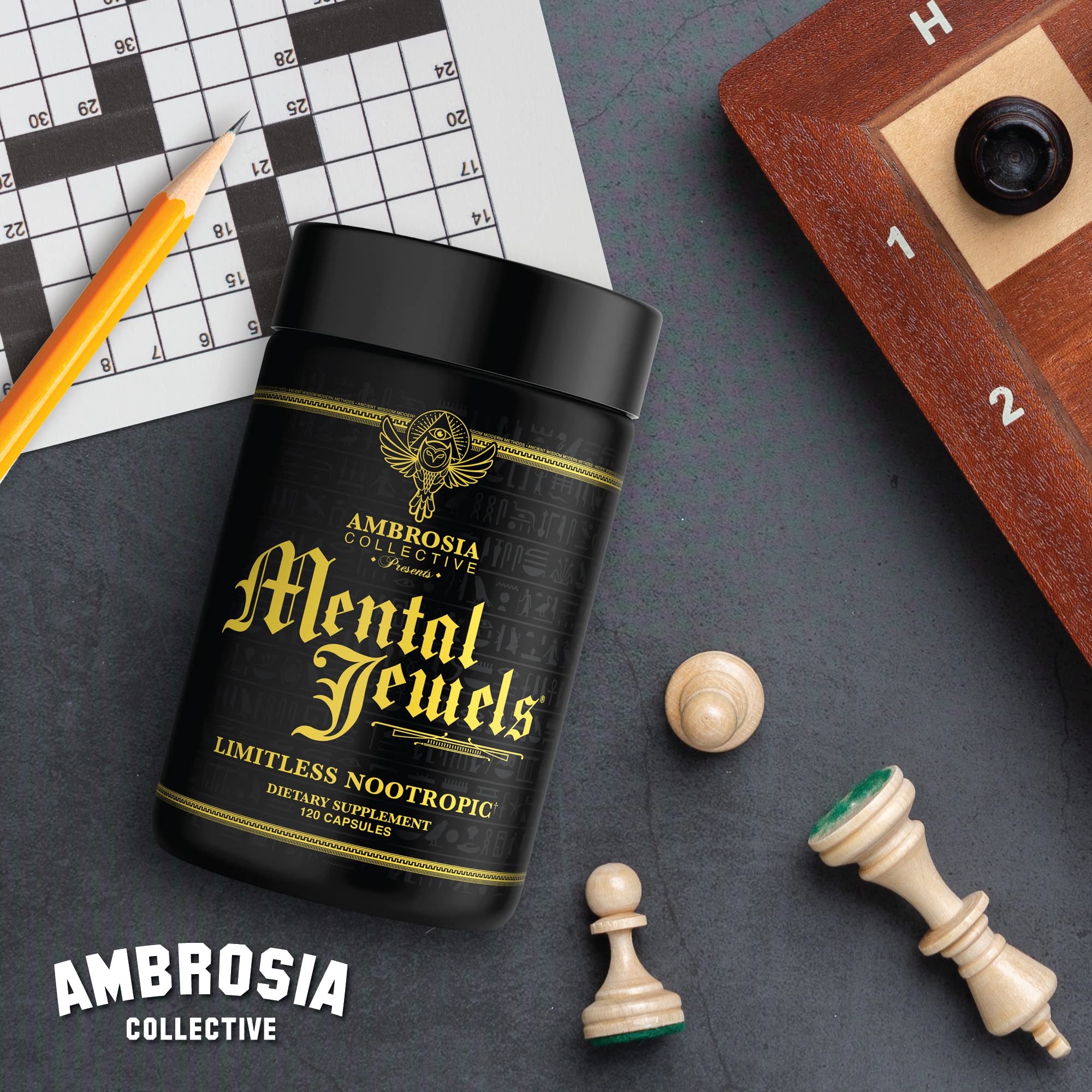 Ambrosia Mental Jewels (Capsules) – Cognitive Enhancer | 120 Veggie Capsules - Image 4