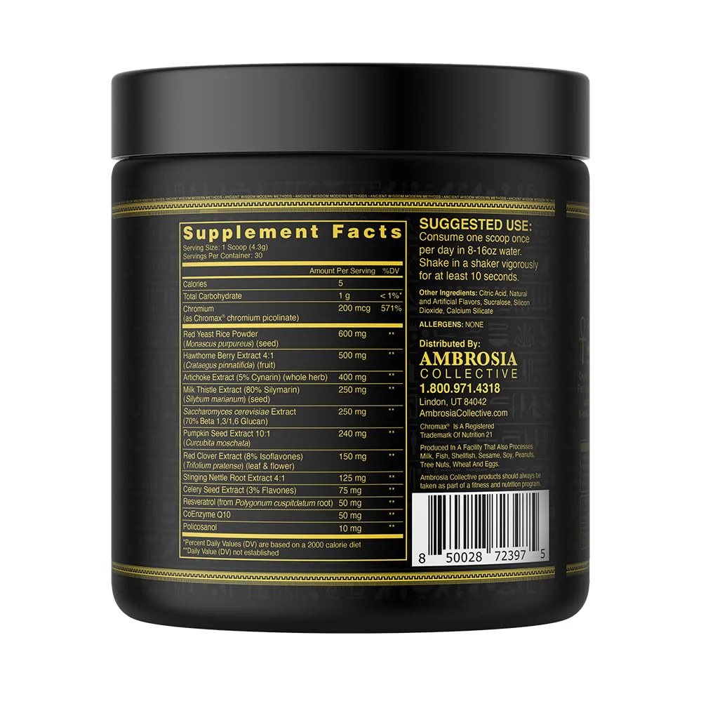 Ambrosia Nektar – Daily Organ Support Superfood Powder (13 Ingredients) | Honey Lemon | 30 Servings - Image 3