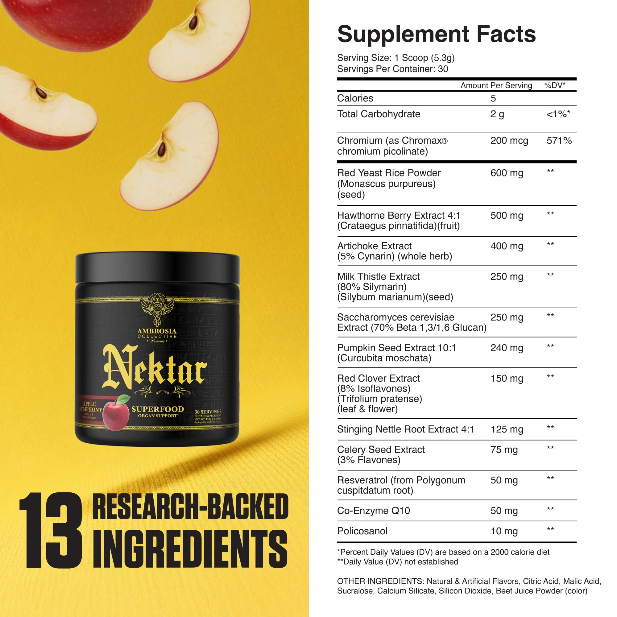 Ambrosia Nektar Superfood Powder – Apple Symphony Greens Alternative for Energy, Digestion & Immune Support | 30 Servings - Image 11