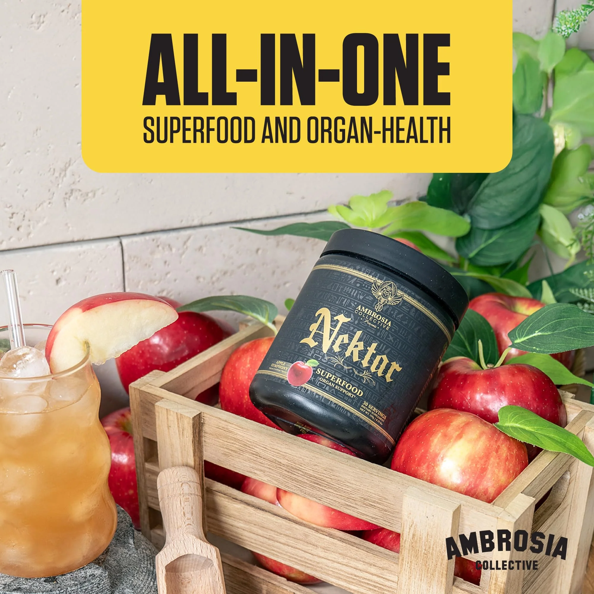 Ambrosia Nektar Superfood Powder – Apple Symphony Greens Alternative for Energy, Digestion & Immune Support | 30 Servings - Image 14