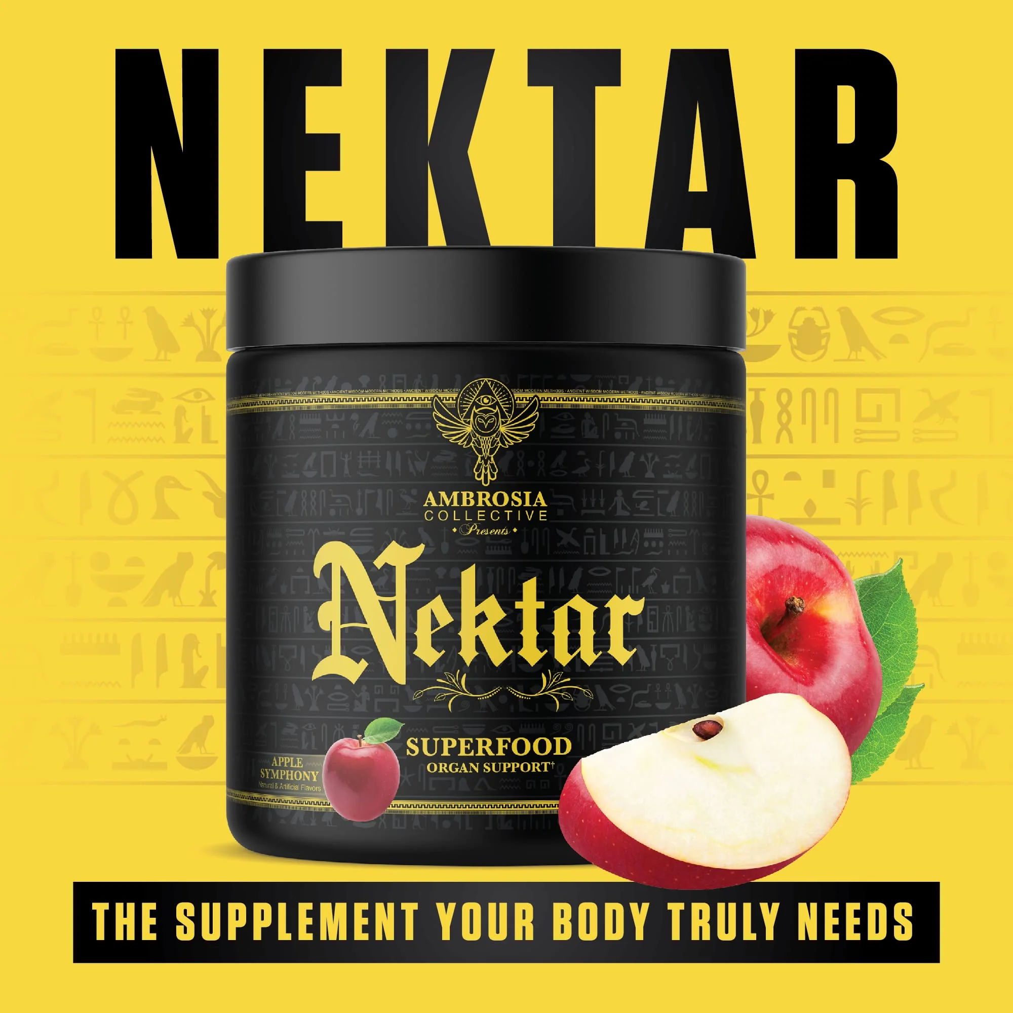 Ambrosia Nektar Superfood Powder – Apple Symphony Greens Alternative for Energy, Digestion & Immune Support | 30 Servings - Image 2