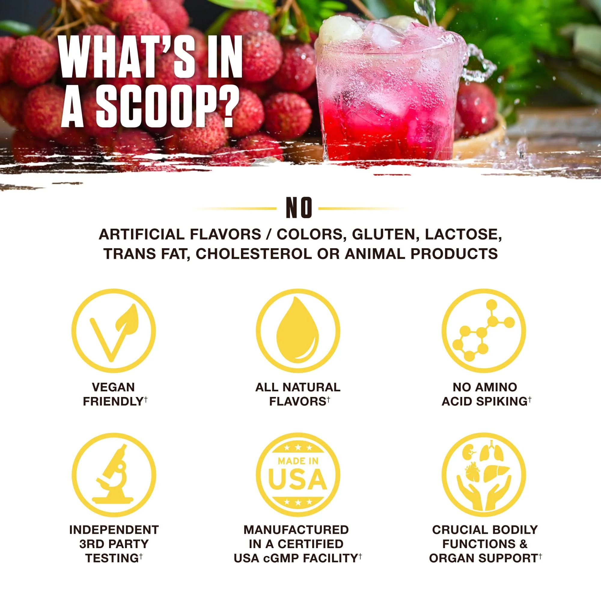 Ambrosia Nektar Superfood Powder - Daily Organ Support | 30 Servings | Strawberry Lychee - Image 2