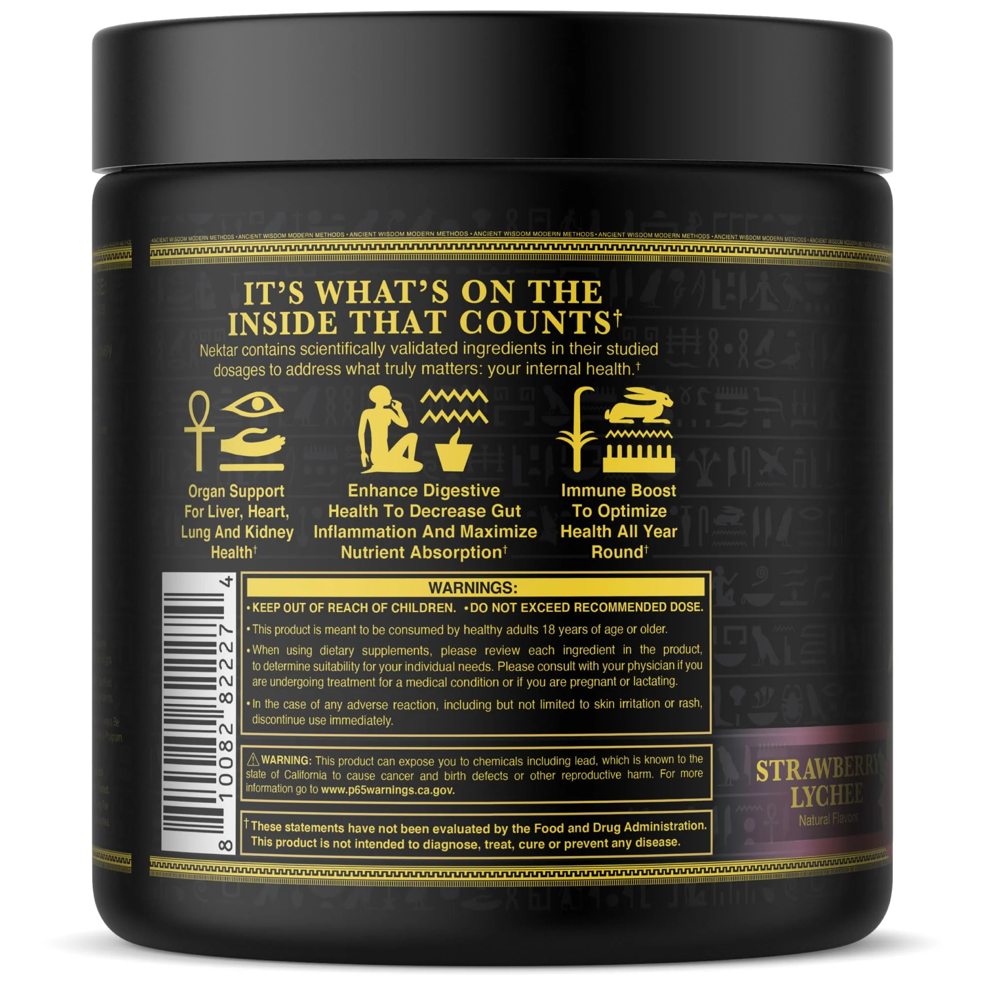 Ambrosia Nektar Superfood Powder - Daily Organ Support | 30 Servings | Strawberry Lychee - Image 4