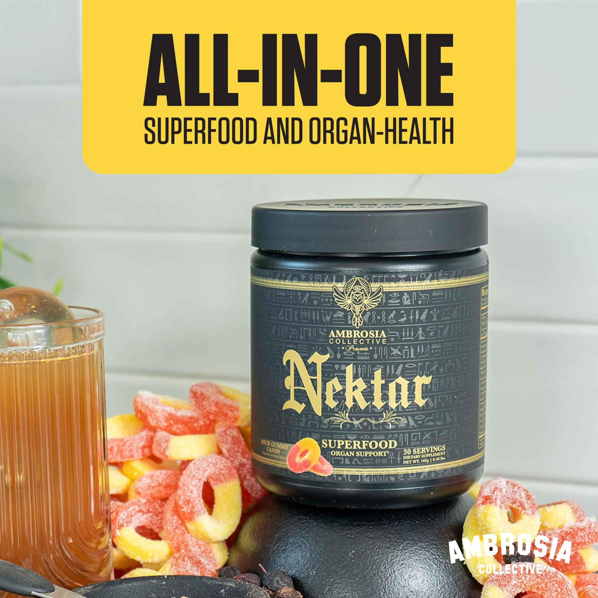 Ambrosia Nektar - Superfood Powder for Daily Organ Support | 30 Servings | Sour Gummy Candy - Image 14