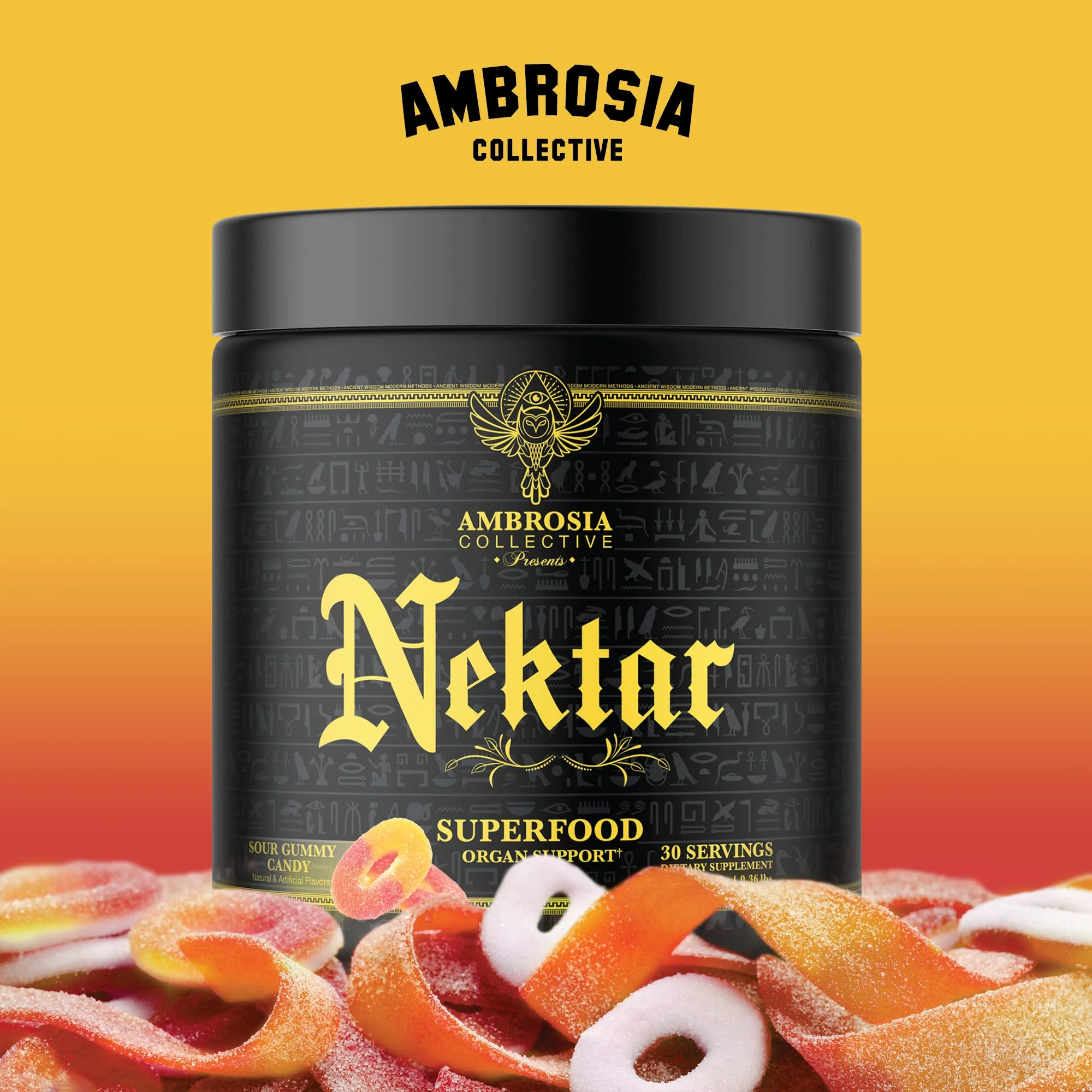 Ambrosia Nektar - Superfood Powder for Daily Organ Support | 30 Servings | Sour Gummy Candy - Image 4
