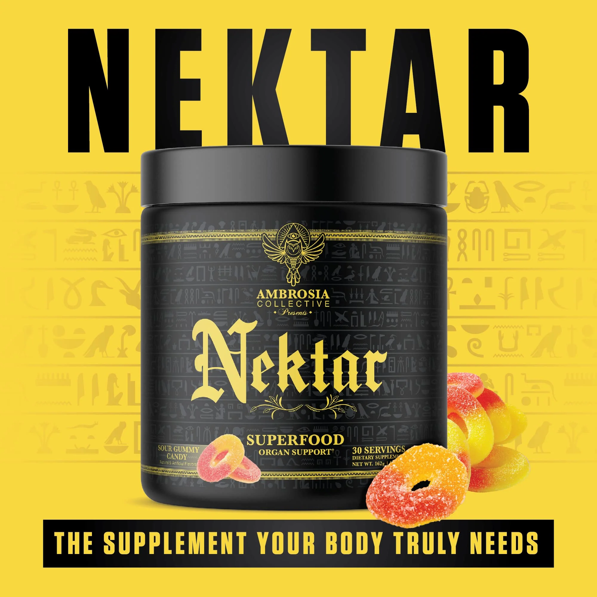 Ambrosia Nektar - Superfood Powder for Daily Organ Support | 30 Servings | Sour Gummy Candy - Image 5