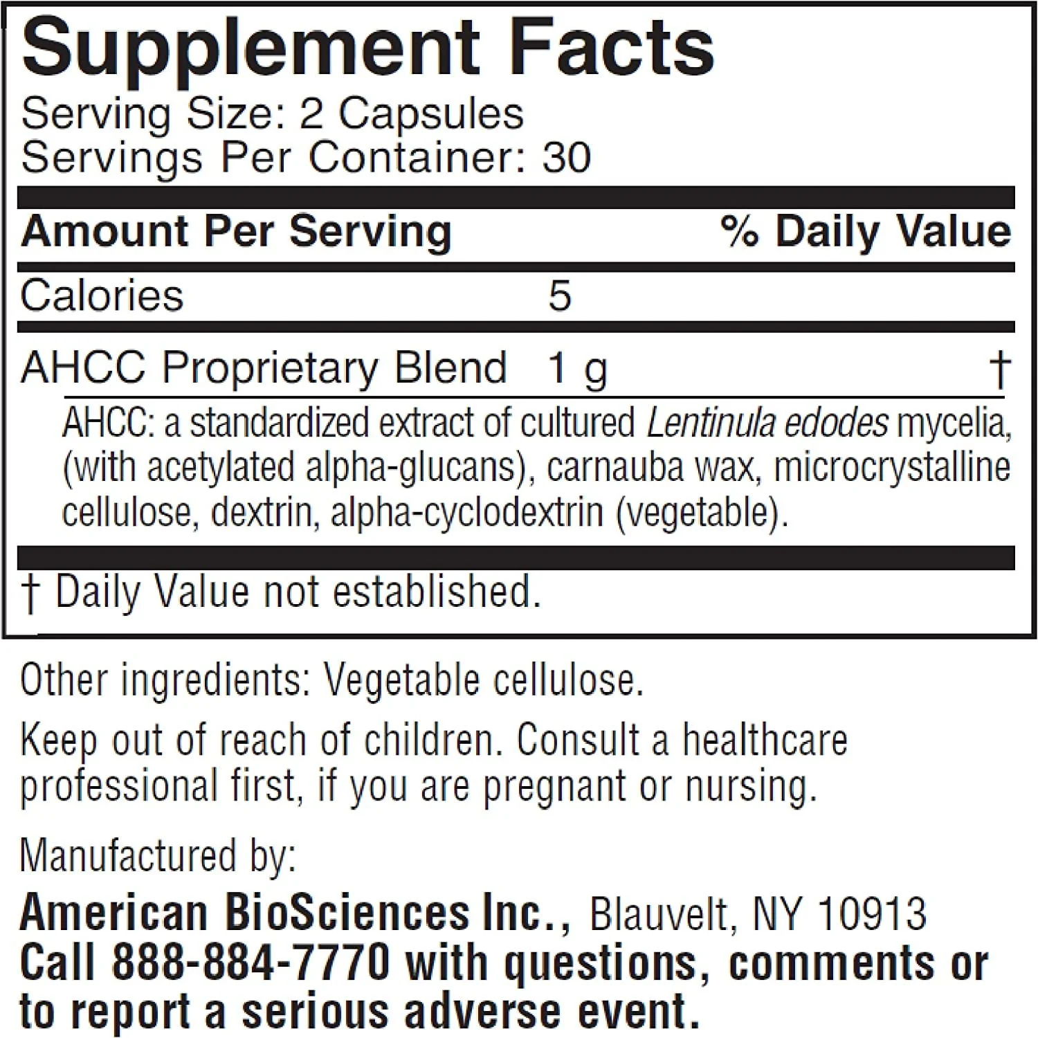 American BioSciences ImmPower AHCC 500mg Capsule – Immune Support, NK Cell Activity, 60 Veggie Capsules - Image 2