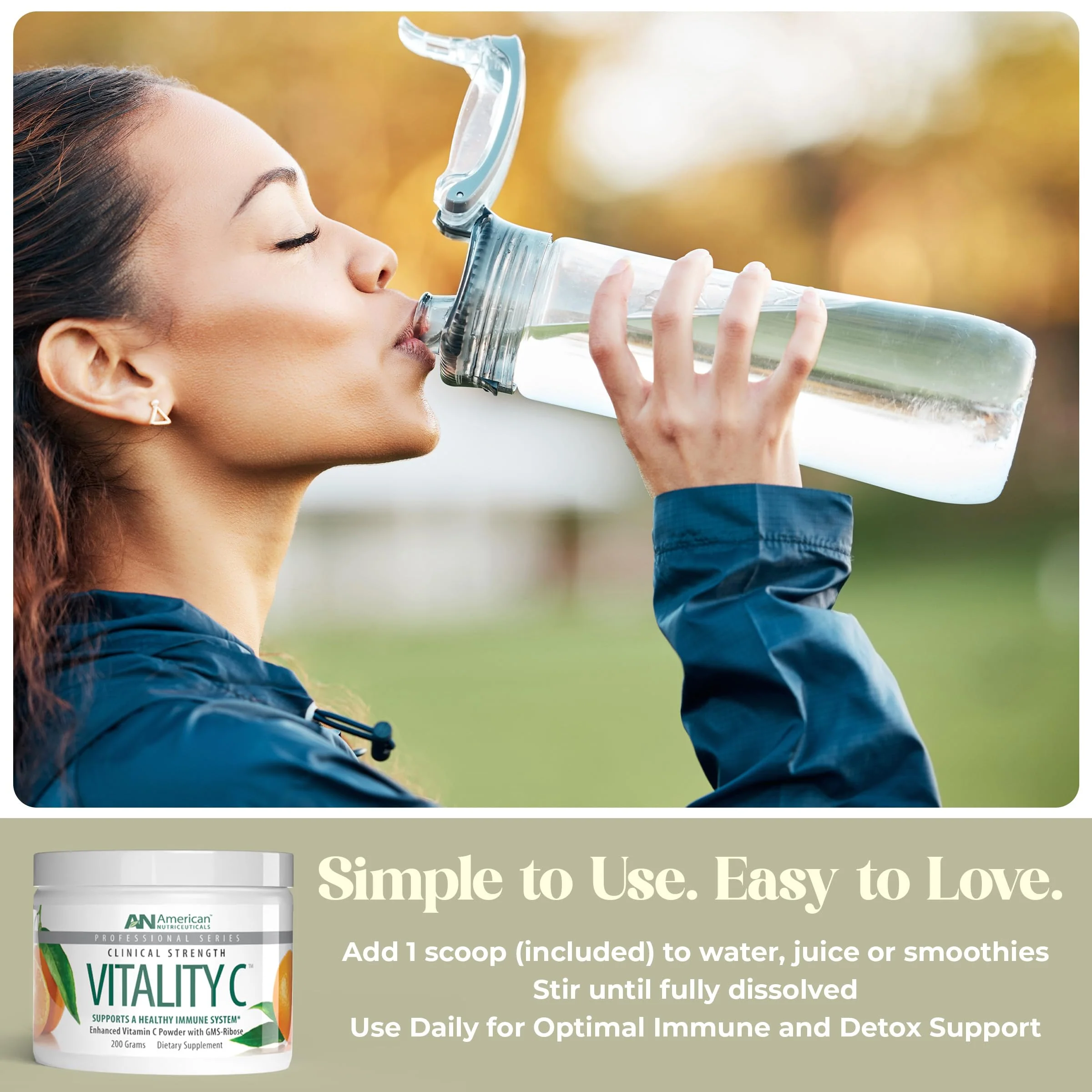 American Nutriceuticals Vitamin C Powder – Sugar-Free, Non-Acidic, 4000mg, pH-Neutral - Image 4