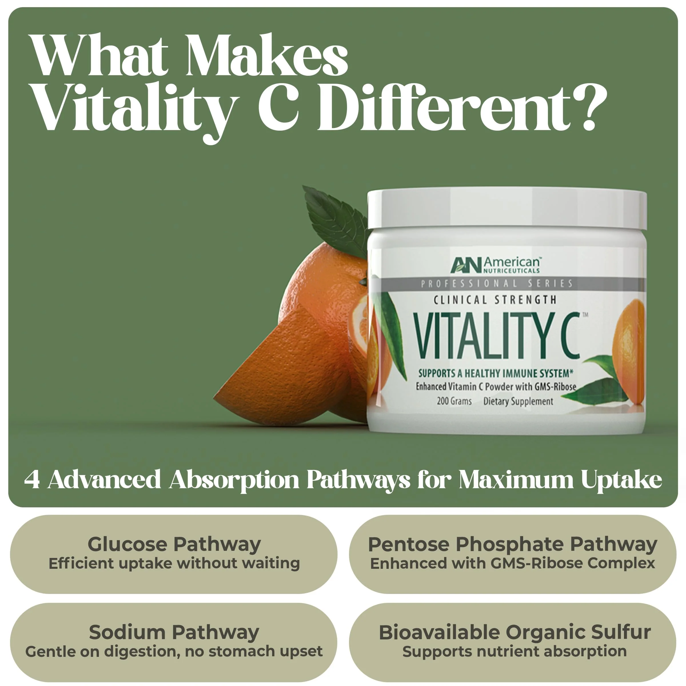 American Nutriceuticals Vitamin C Powder – Sugar-Free, Non-Acidic, 4000mg, pH-Neutral - Image 9